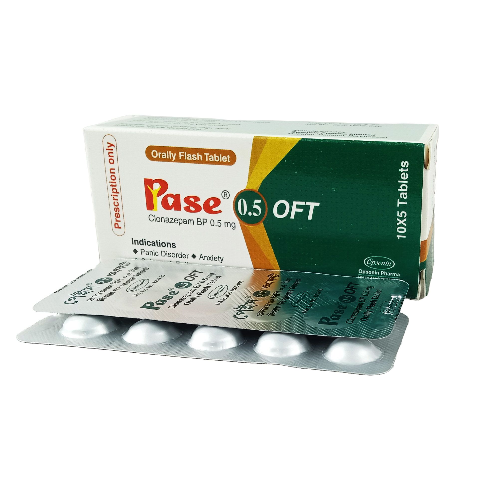 Pase OFT 0.5 0.5mg Tablet