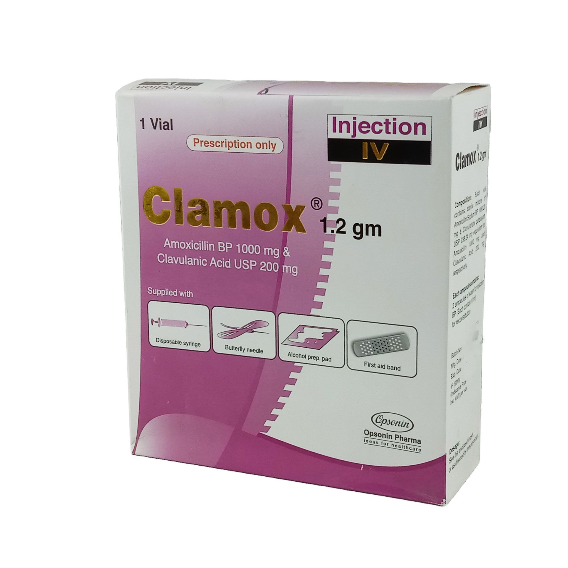 Clamox 1.2 (1gm+200mg)/20ml Injection