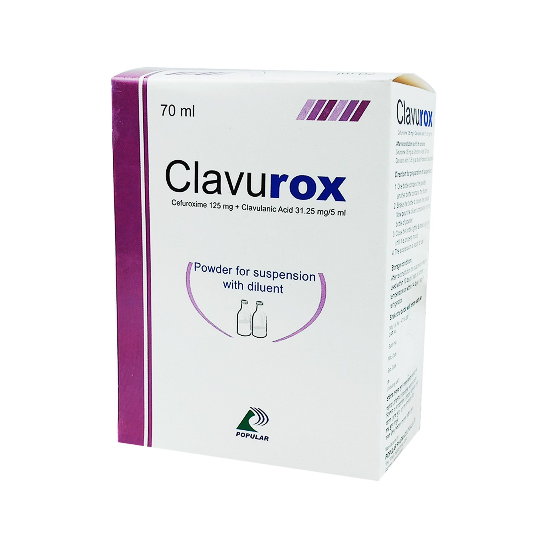 Clavurox 125mg+31.25mg/5ml Powder for Suspension