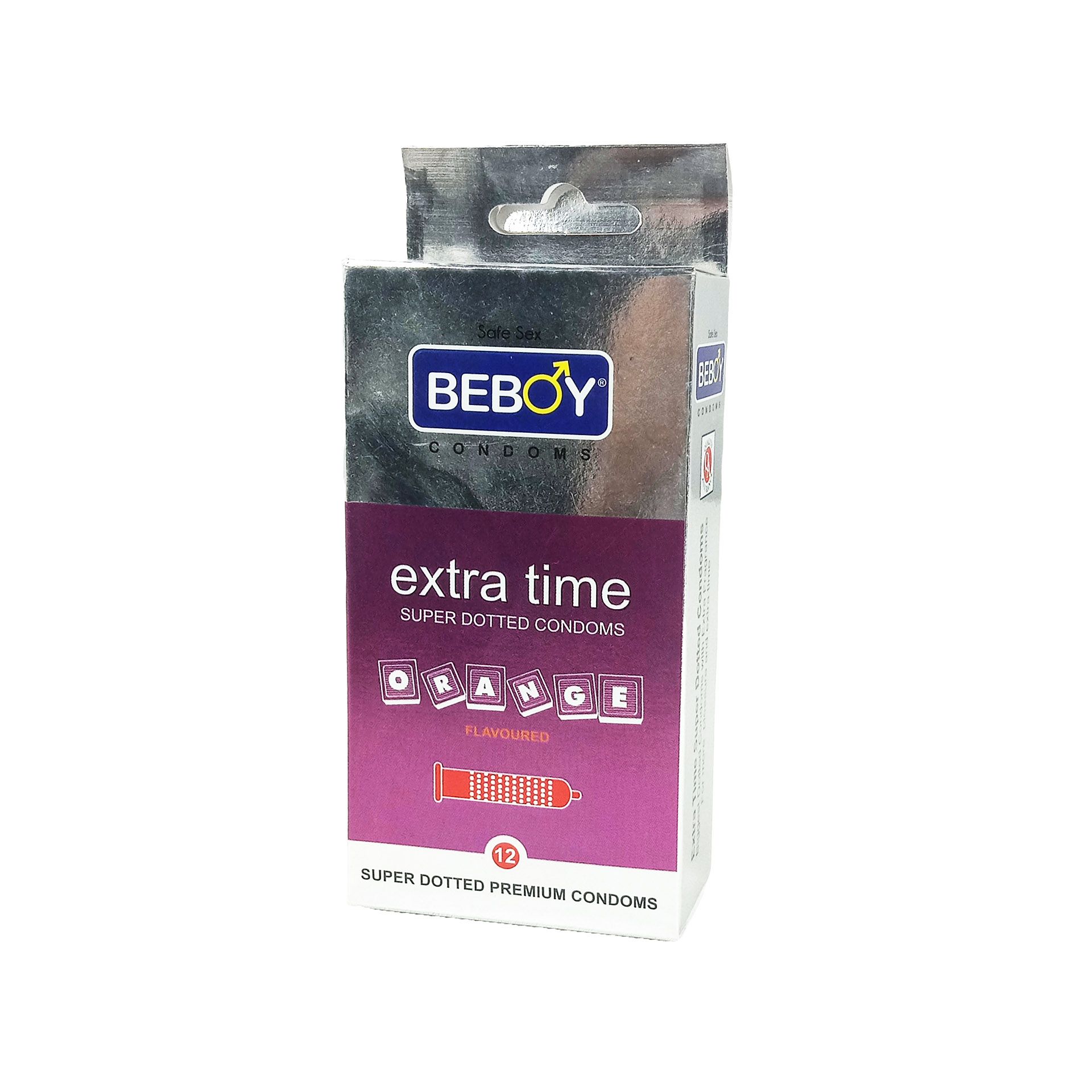 Beboy Extra Time Super Dotted Condom (Orange Flavour) - 12Pcs Pack(India) -  Arogga Beauty Store