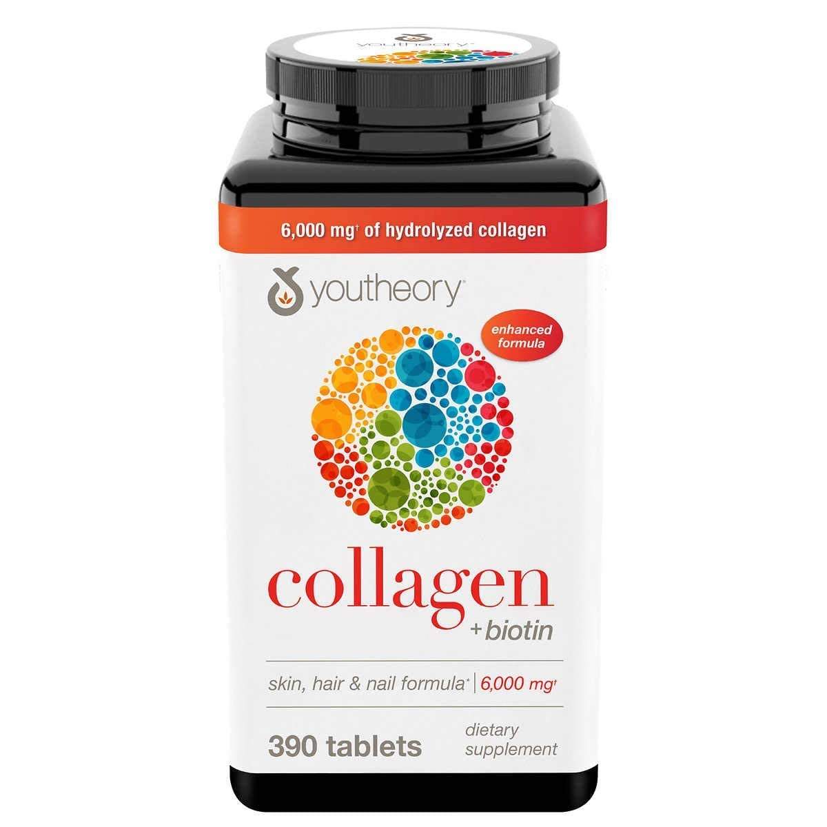 Youtheory Collagen+Biotin Skin, Hair & Nail Formula 390 Tablets  