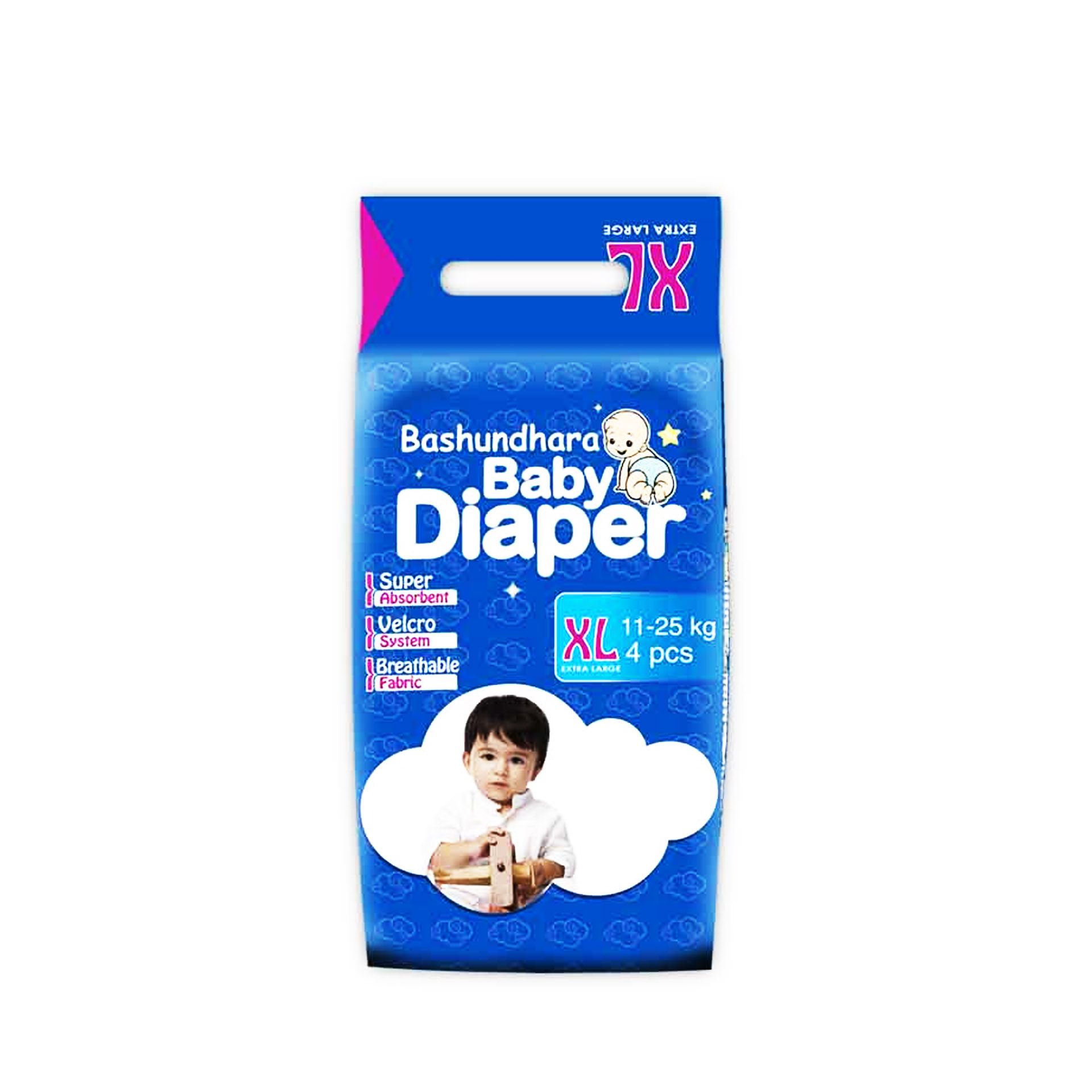 Bashundhara Baby Diaper-Standard Series (XL) 4's Pack  