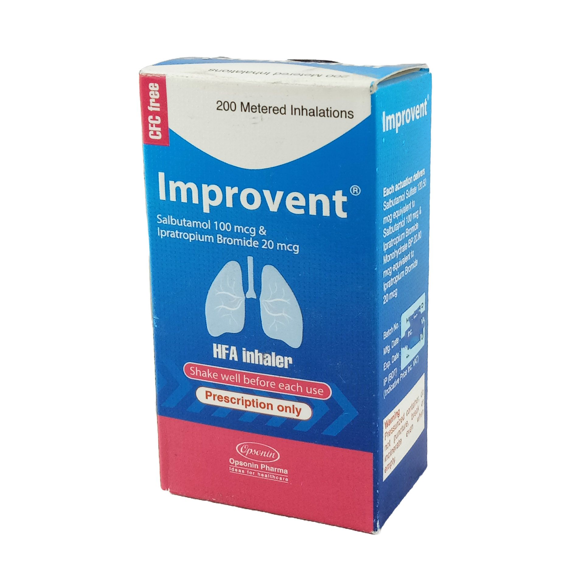 Improvent Inhelar 20mcg+100mcg/puff Inhaler