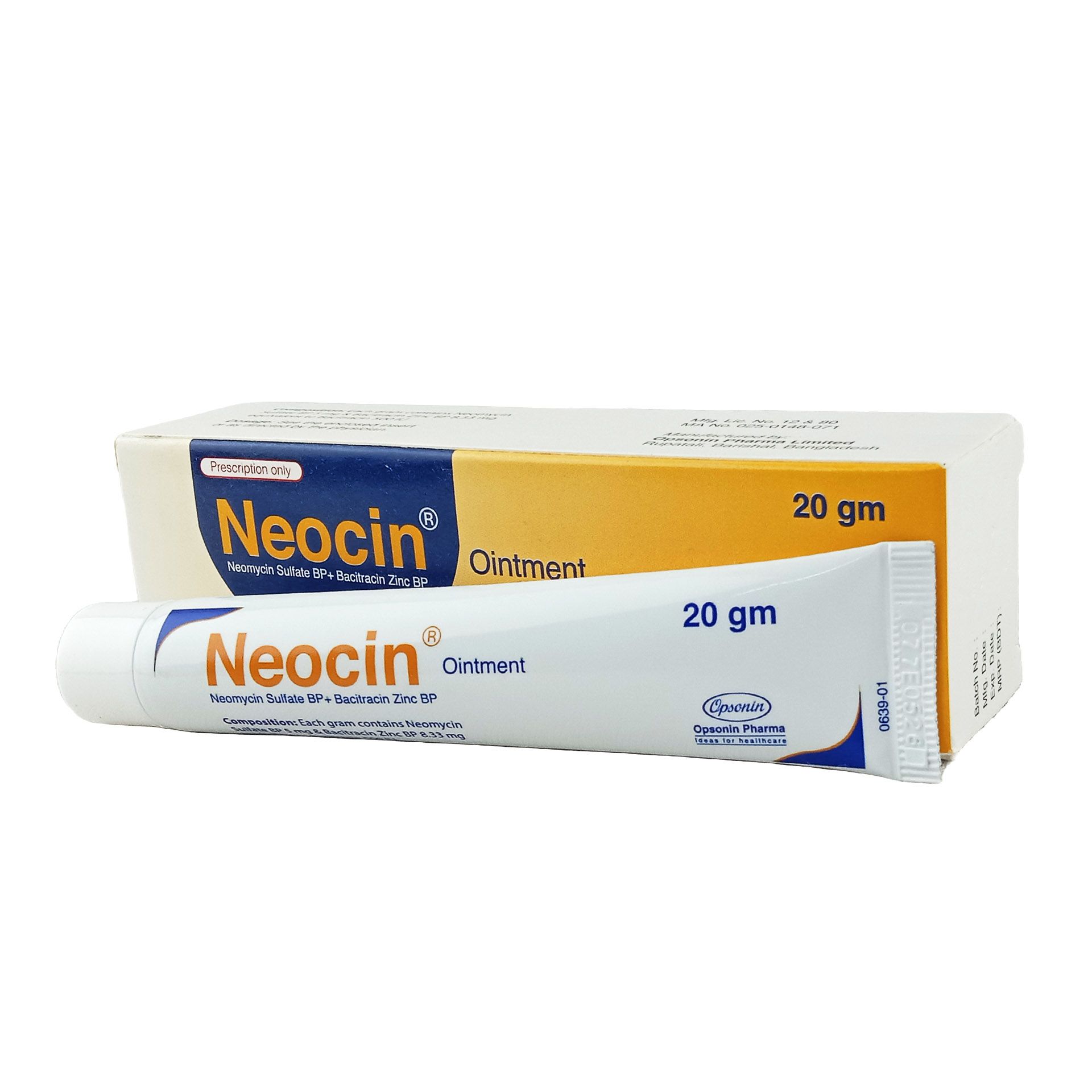 Neocin 20gm 500IU+5mg/gm Ointment