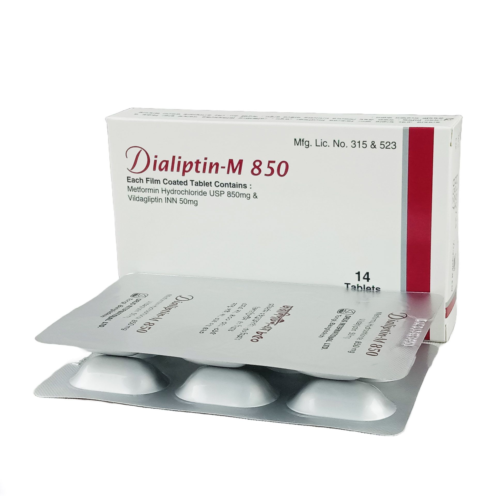 Dialiptin M 850mg+50mg Tablet