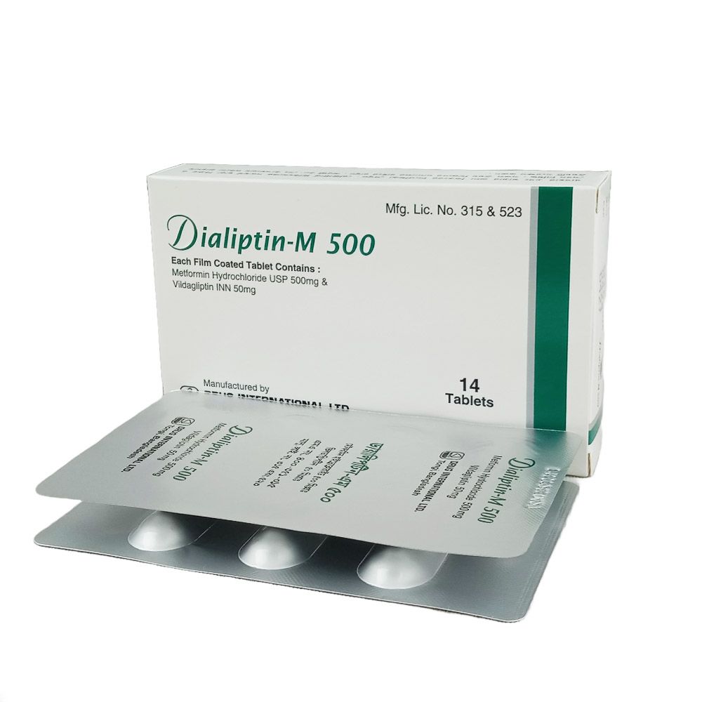 Dialiptin-M 500mg+50mg Tablet
