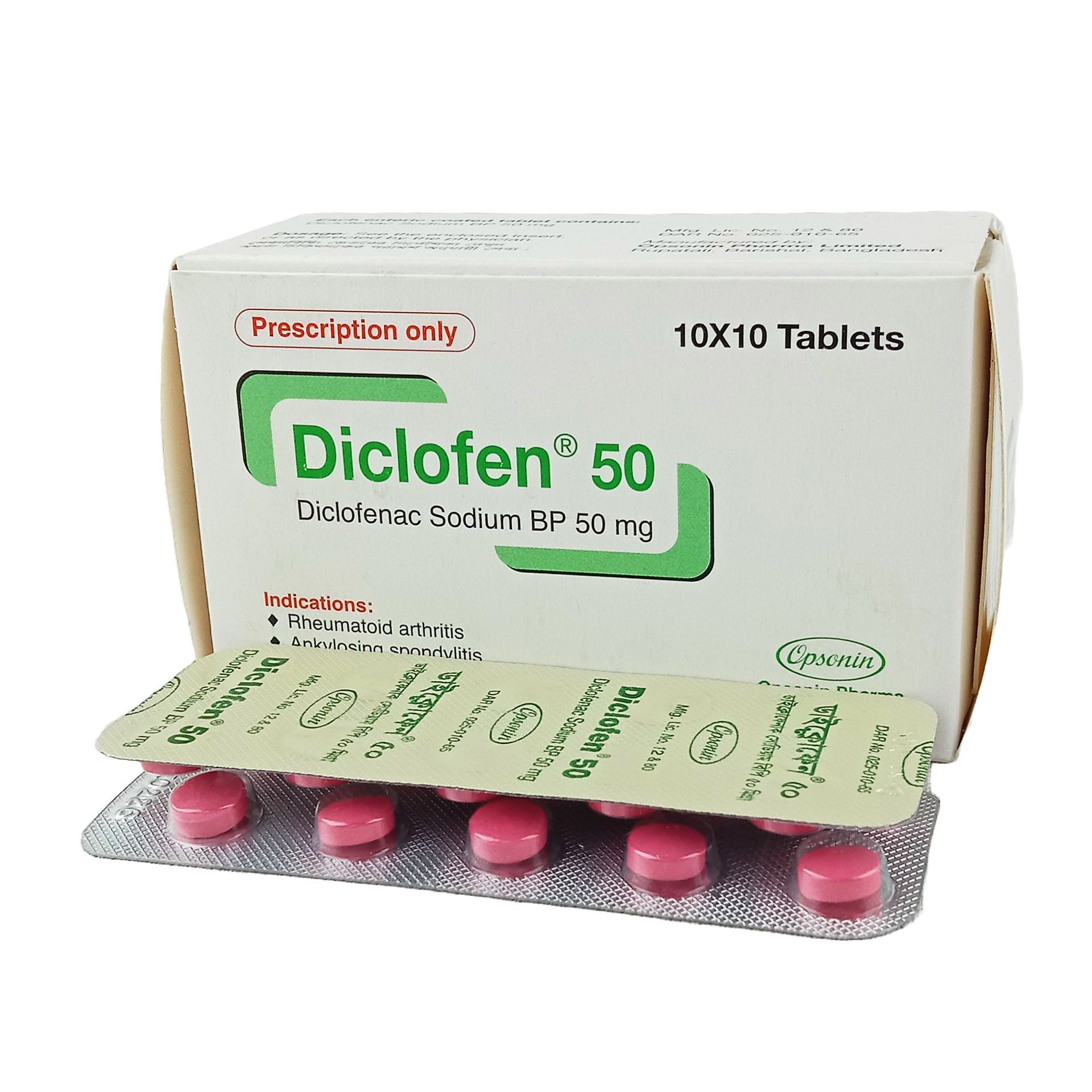 Diclofen 50mg Tablet