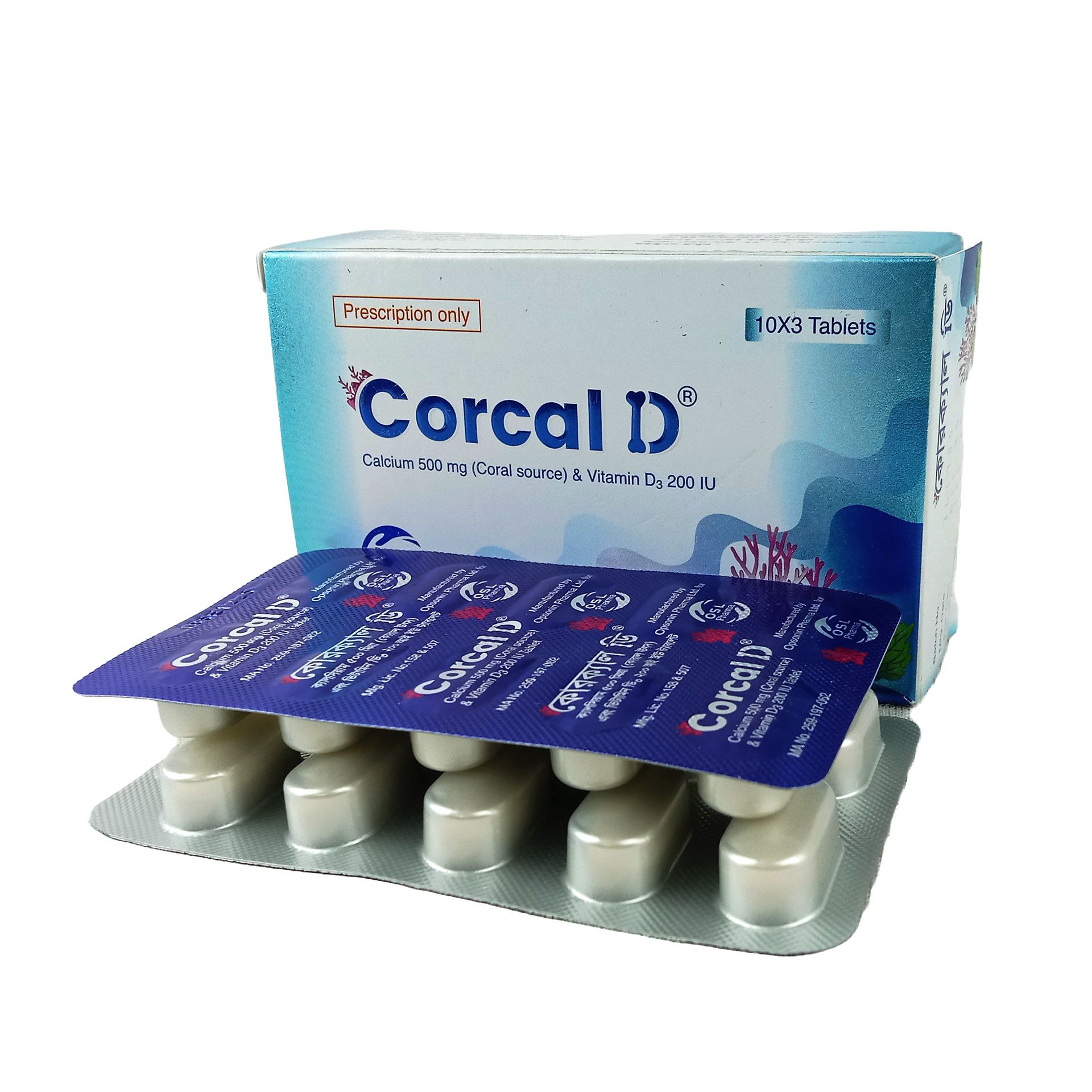 Corcal D 500mg+200IU Tablet