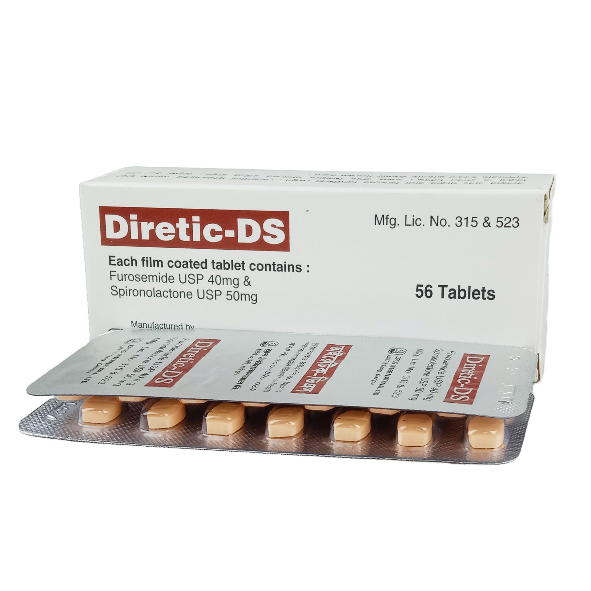 Diretic DS 40mg+50mg Tablet