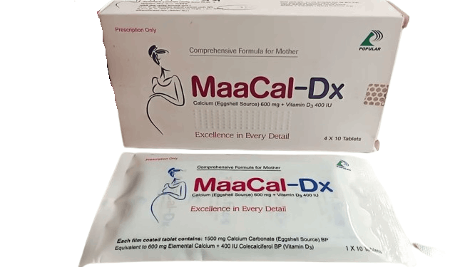 Maacal-DX 600mg+400IU Tablet