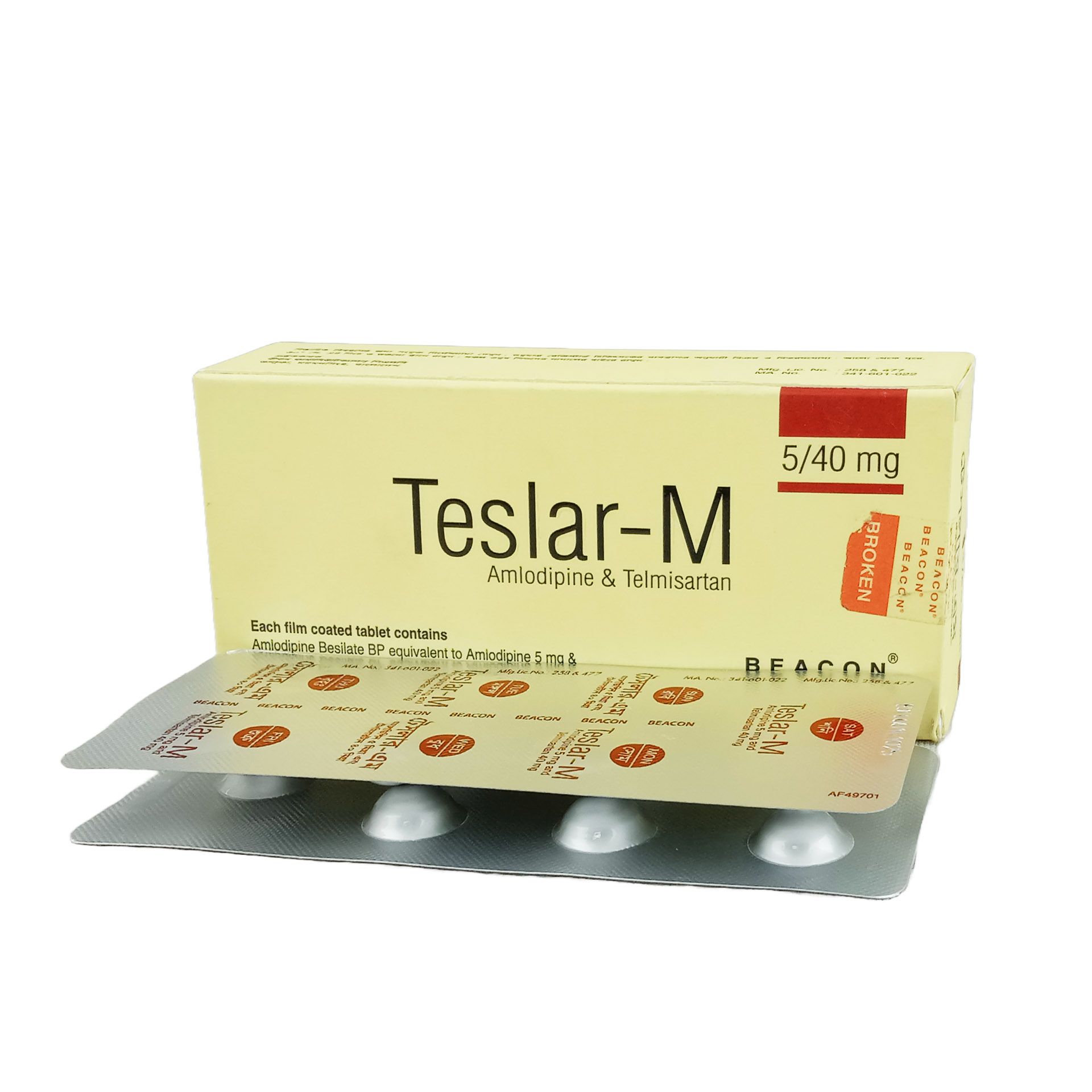 Teslar-M 5/40 5mg+40mg Tablet