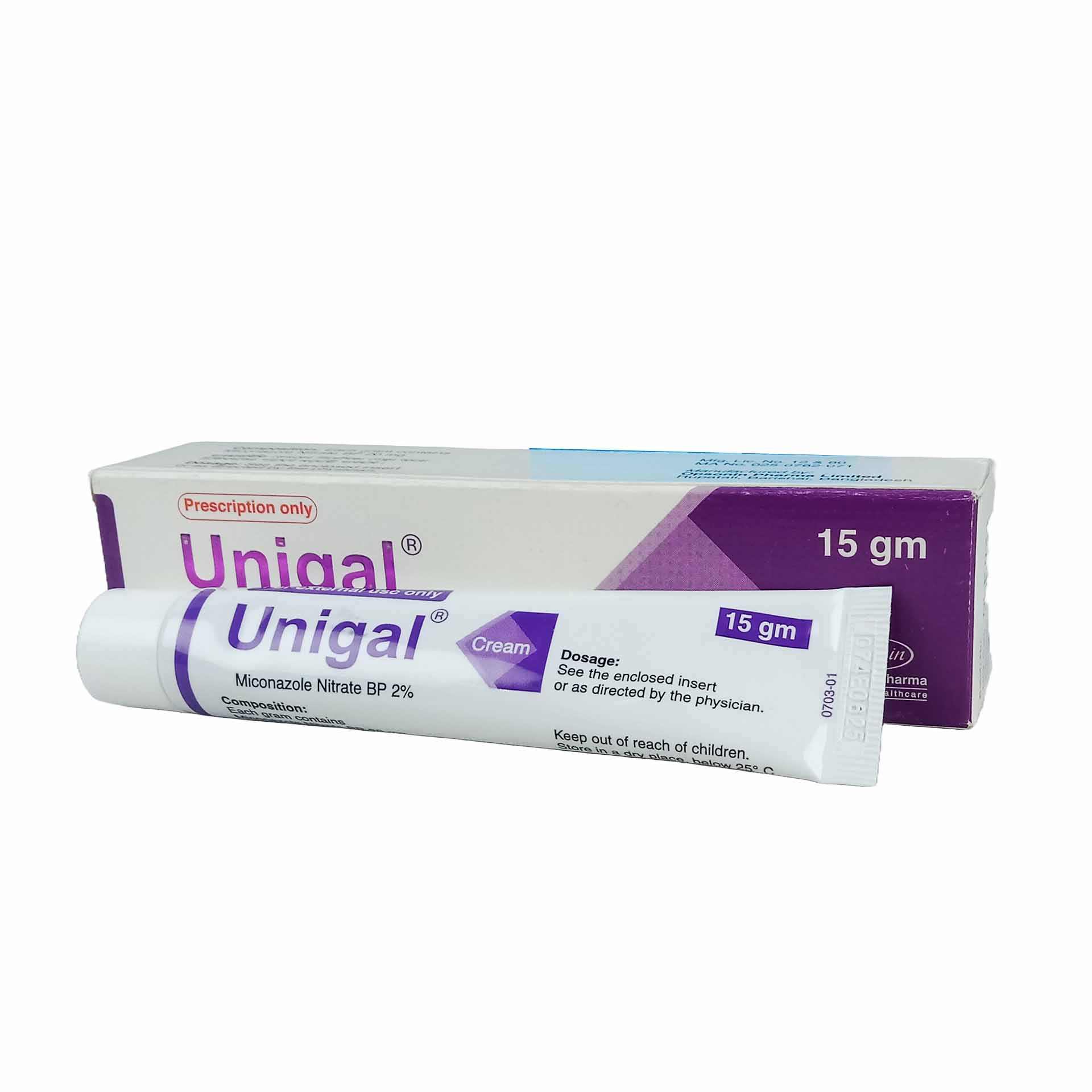 Unigal Cream 15gm 2% cream