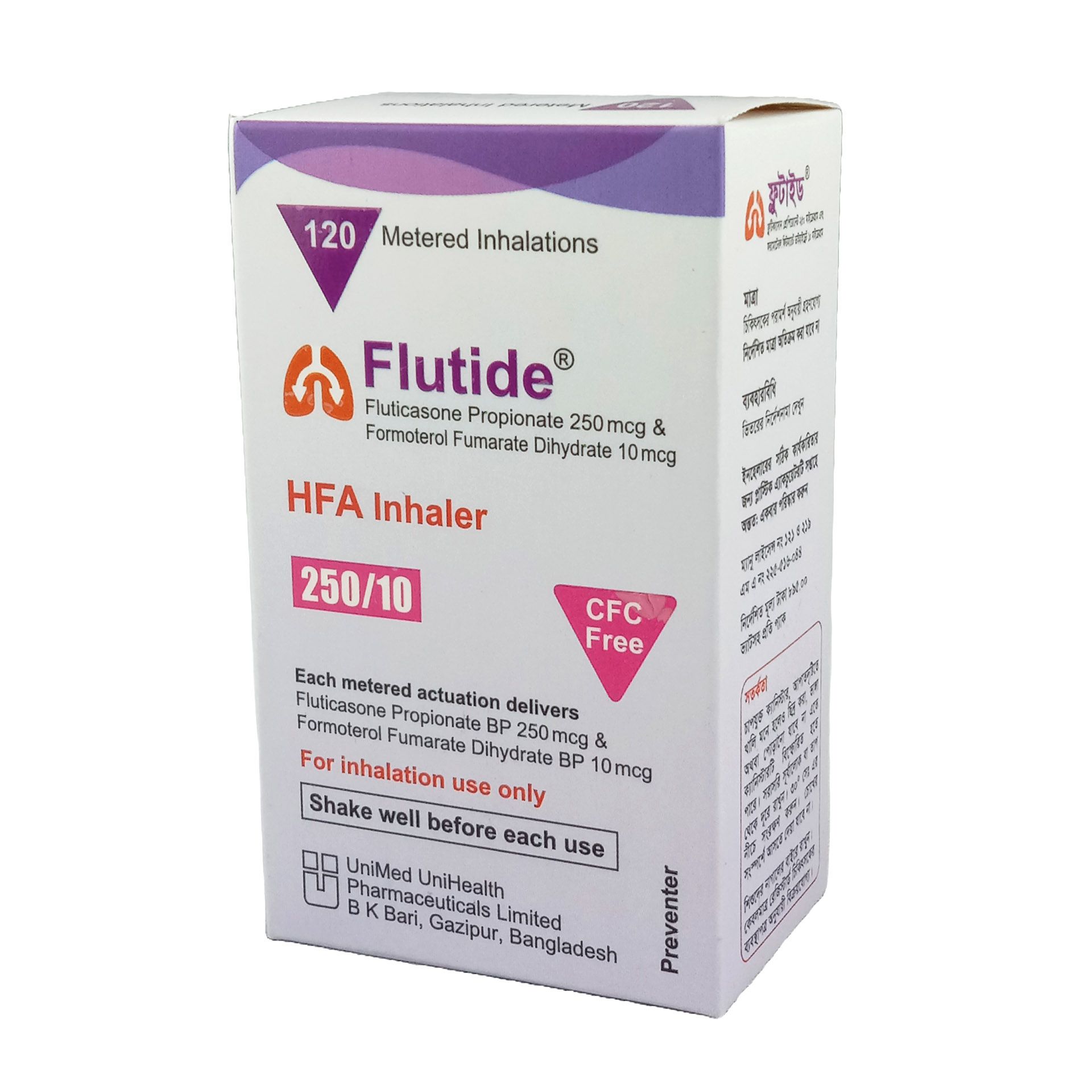 Flutide 250/10 HFA 250mcg+10mcg/Puff Inhaler