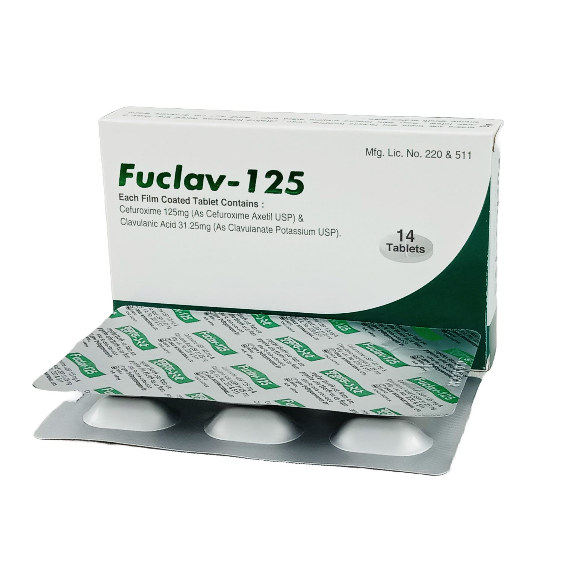 Fuclav 125mg+31.25mg Tablet