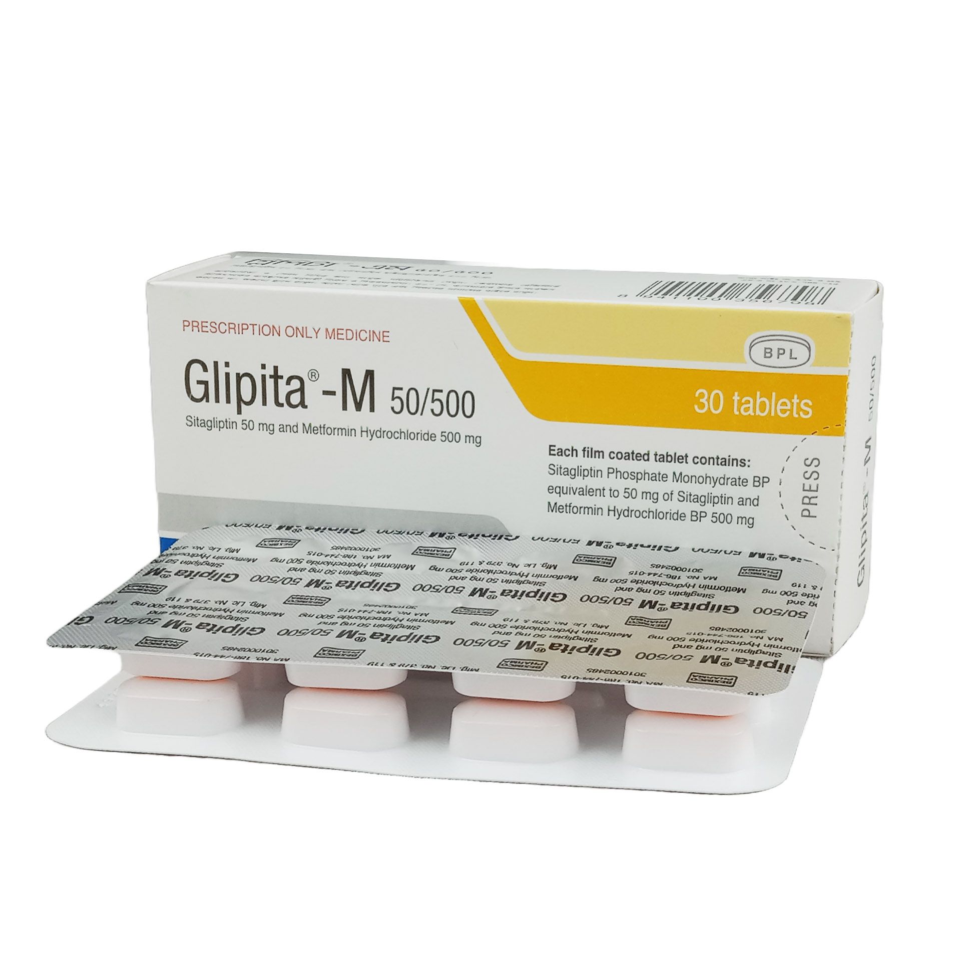 Glipita M 500mg+50mg Tablet