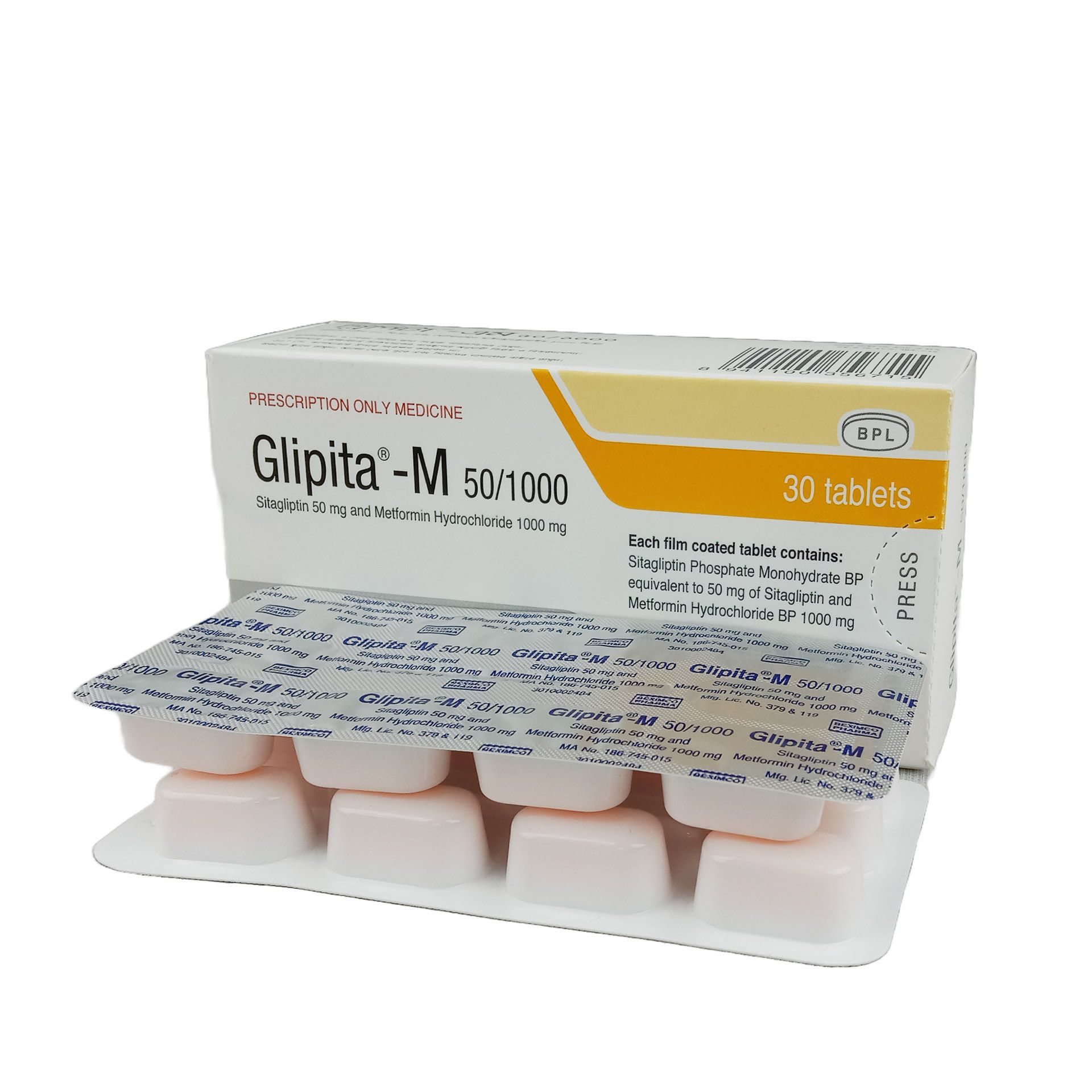 Glipita M 1000mg+50mg Tablet