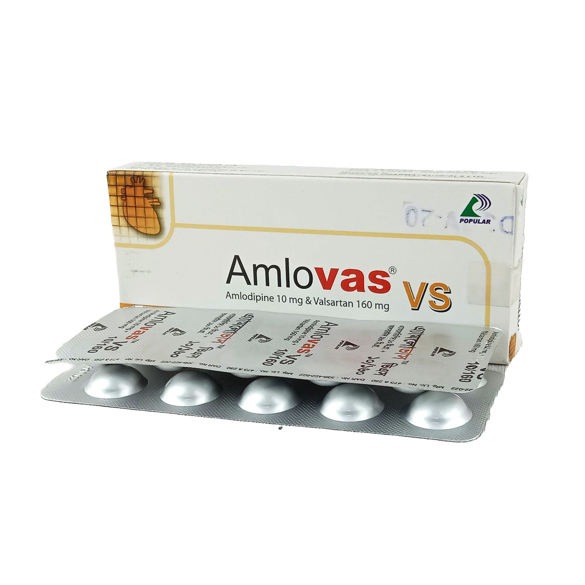Amlovas VS 10/160 10mg+160mg Tablet