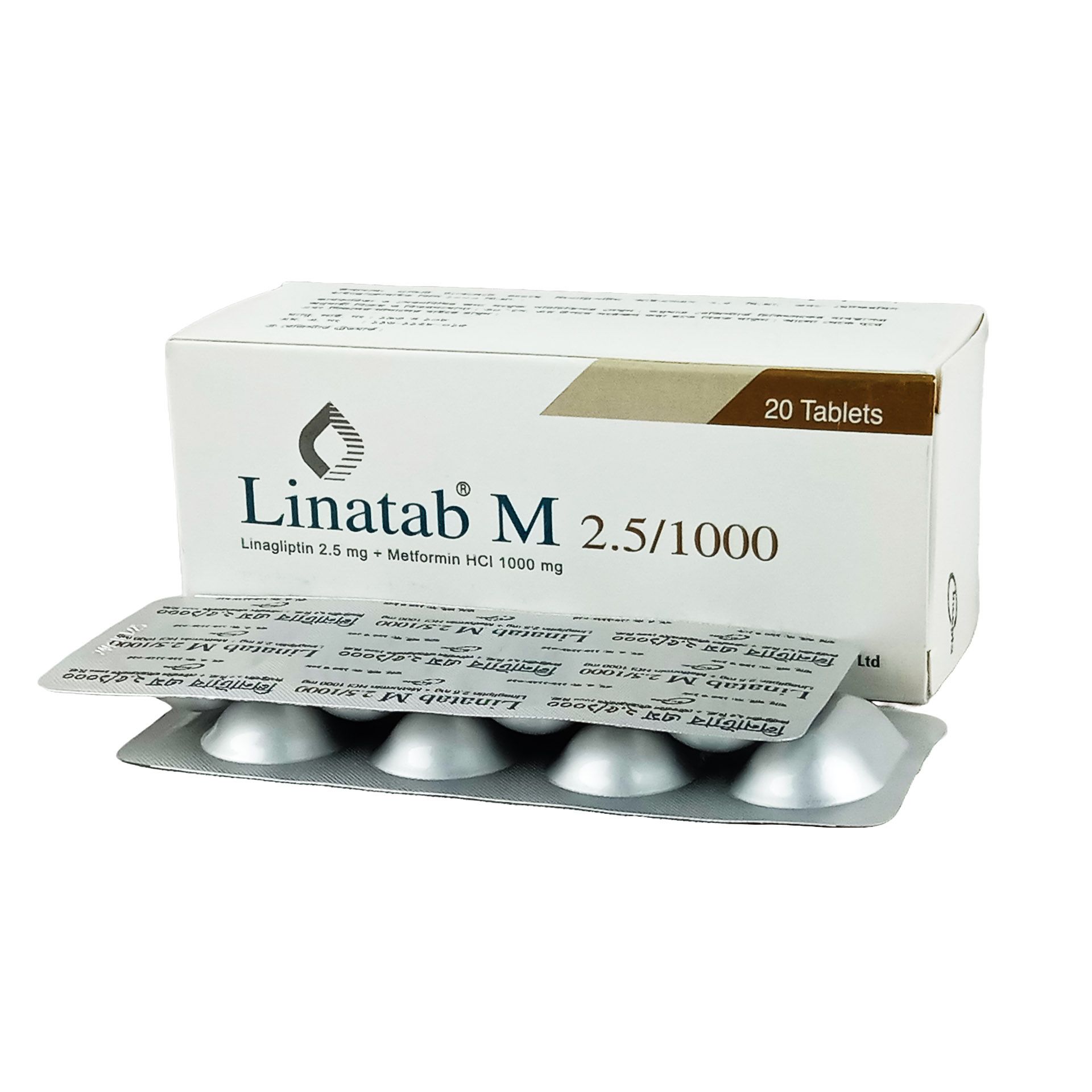 Linatab M 2.5/1000 2.5mg+1000mg Tablet