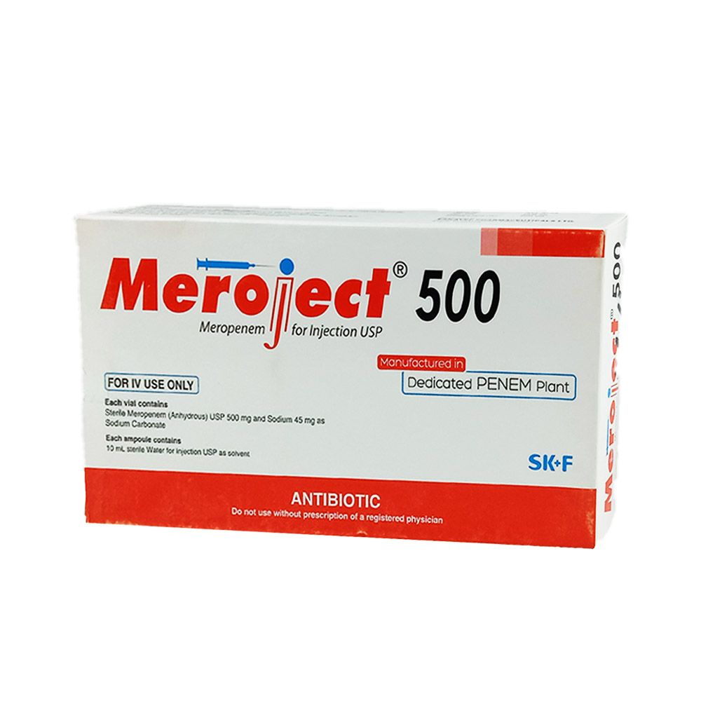 Meroject 500mg IV 500mg/vial Injection