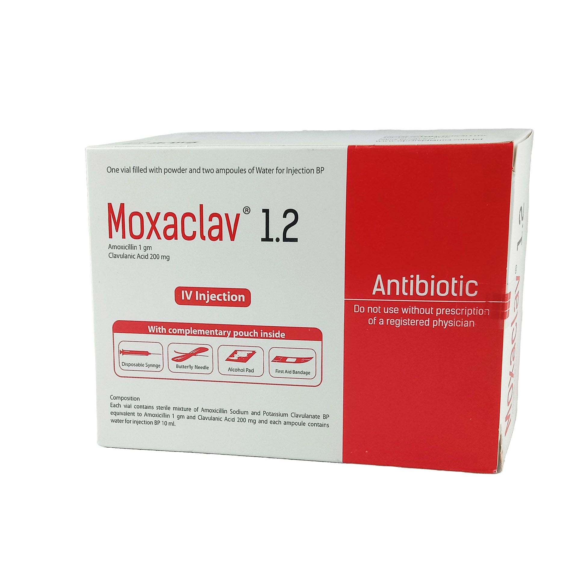 Moxaclav 1.2 IV (1gm+200mg)/20ml Injection