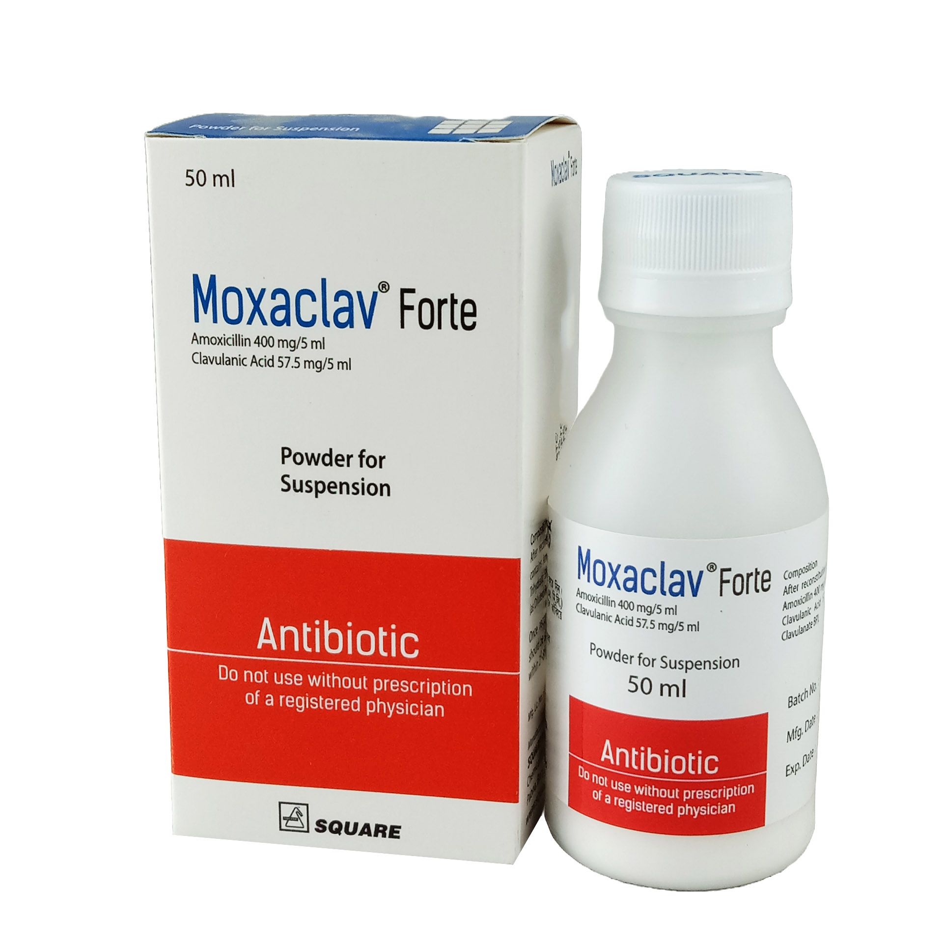 Moxaclav Forte 400mg+57.5mg/5ml Powder for Suspension