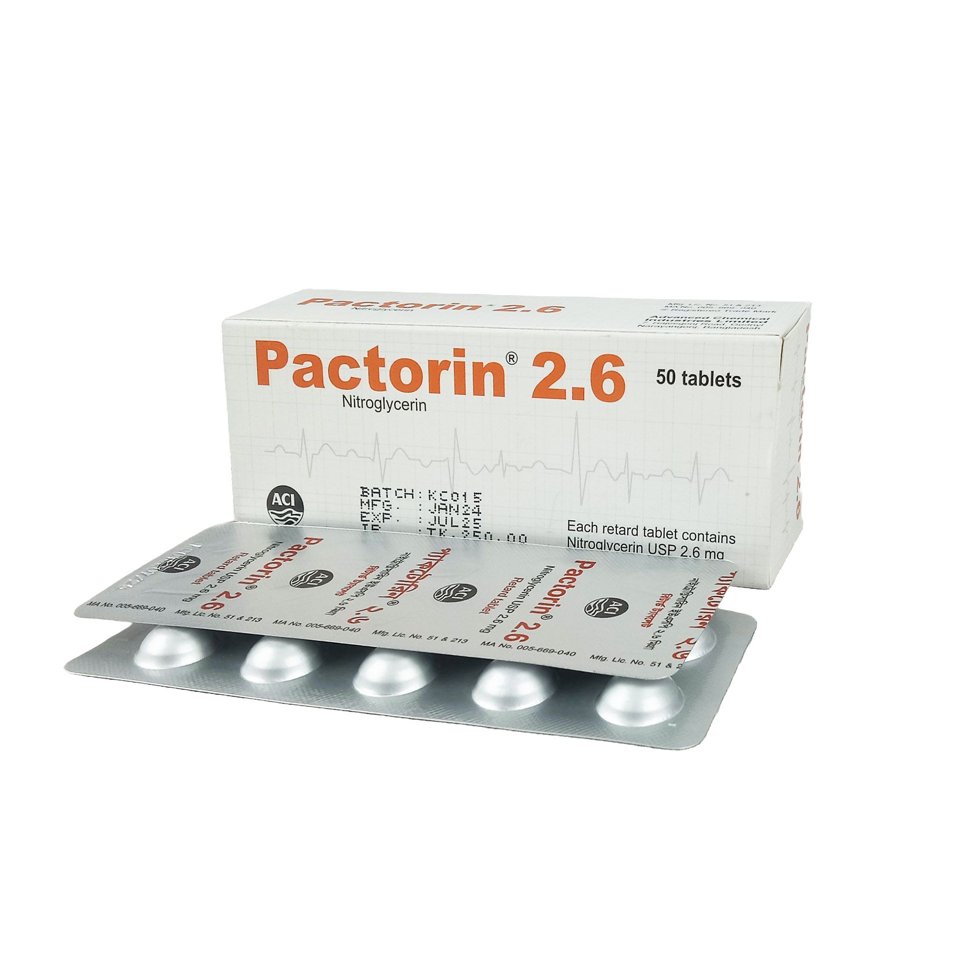 Pactorin Retard 2.6mg Tablet