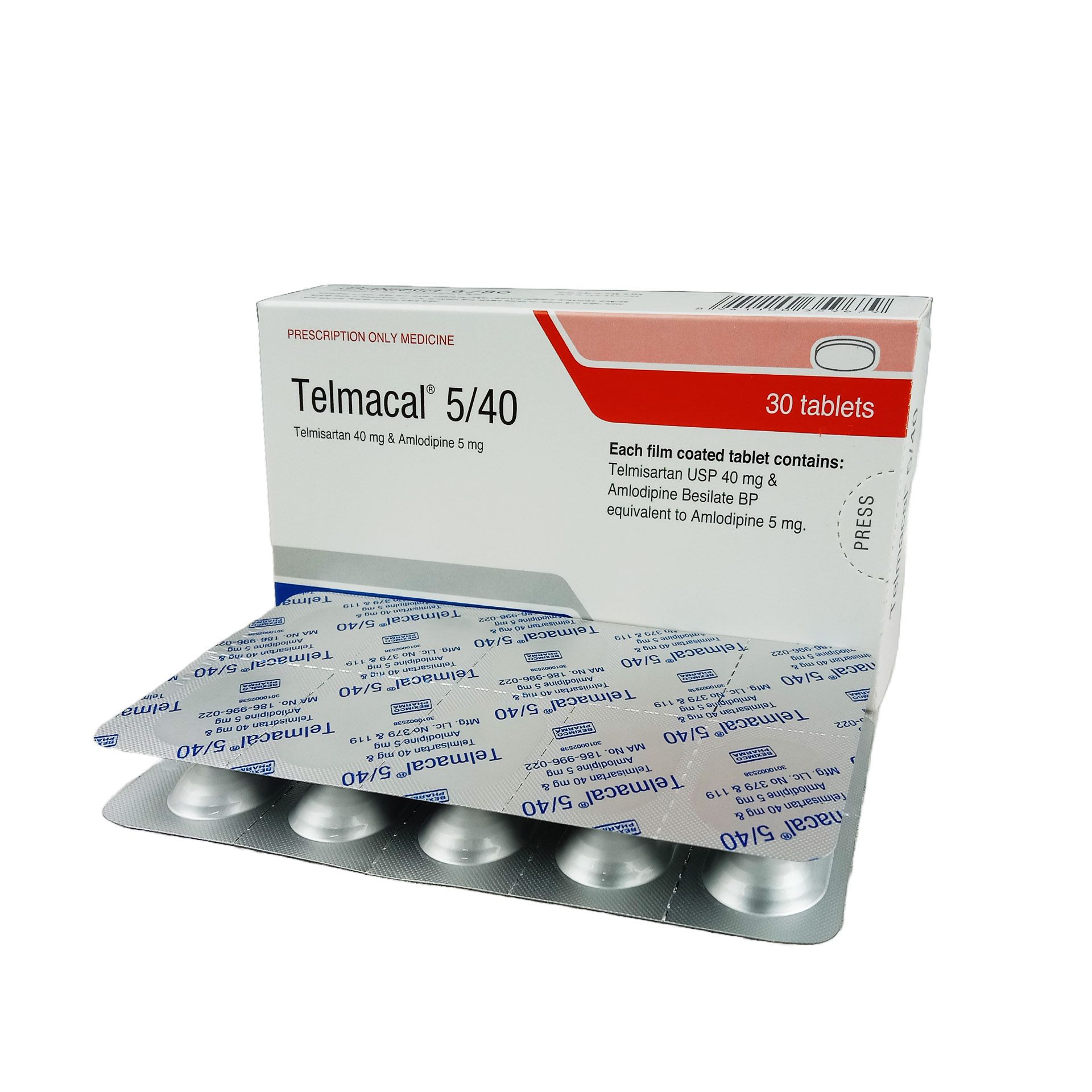 Telmacal 5/40 5mg+40mg Tablet