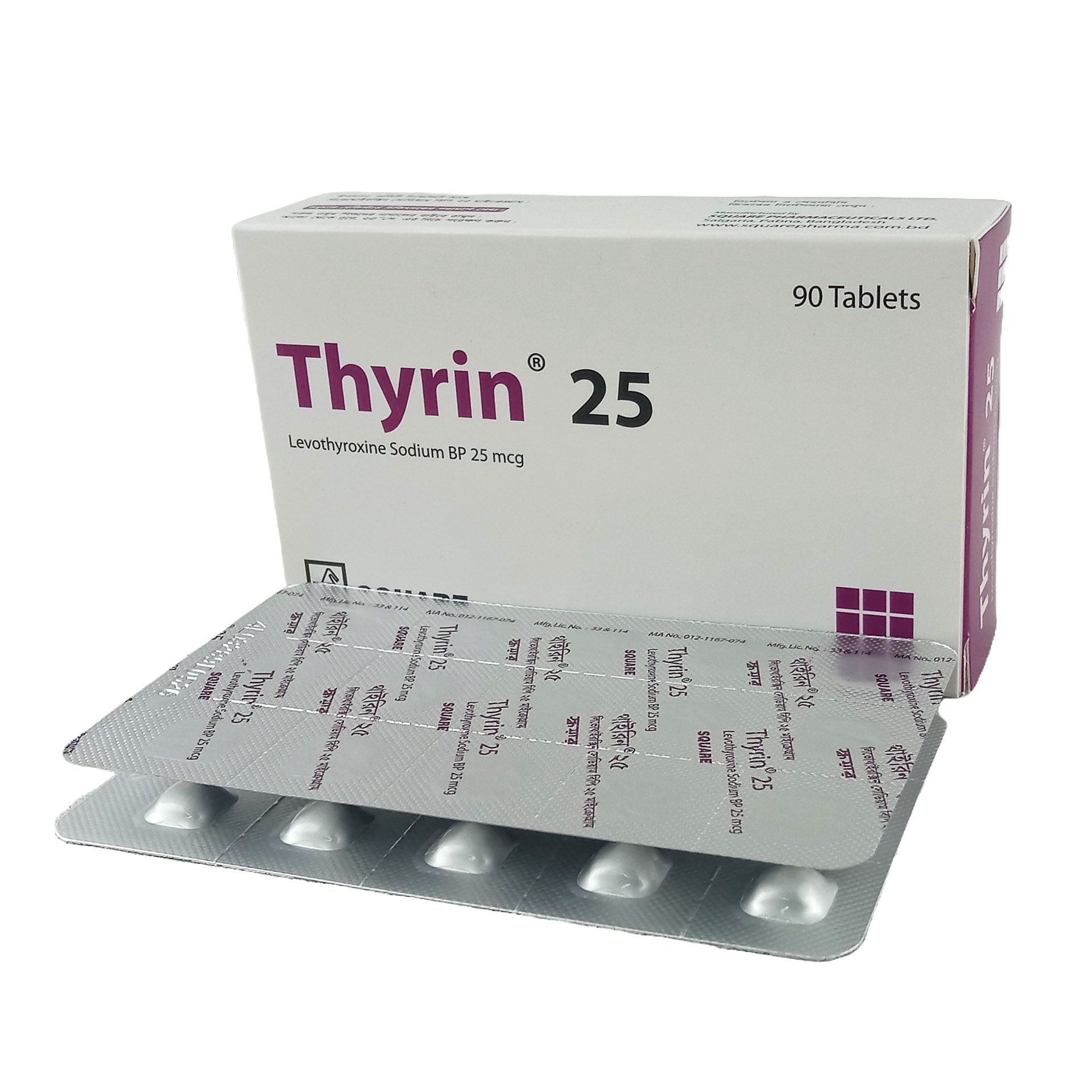Thyrin 25 25mcg Tablet