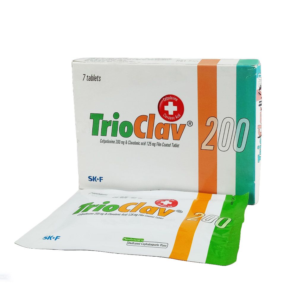 Trioclav 200mg+125mg Tablet