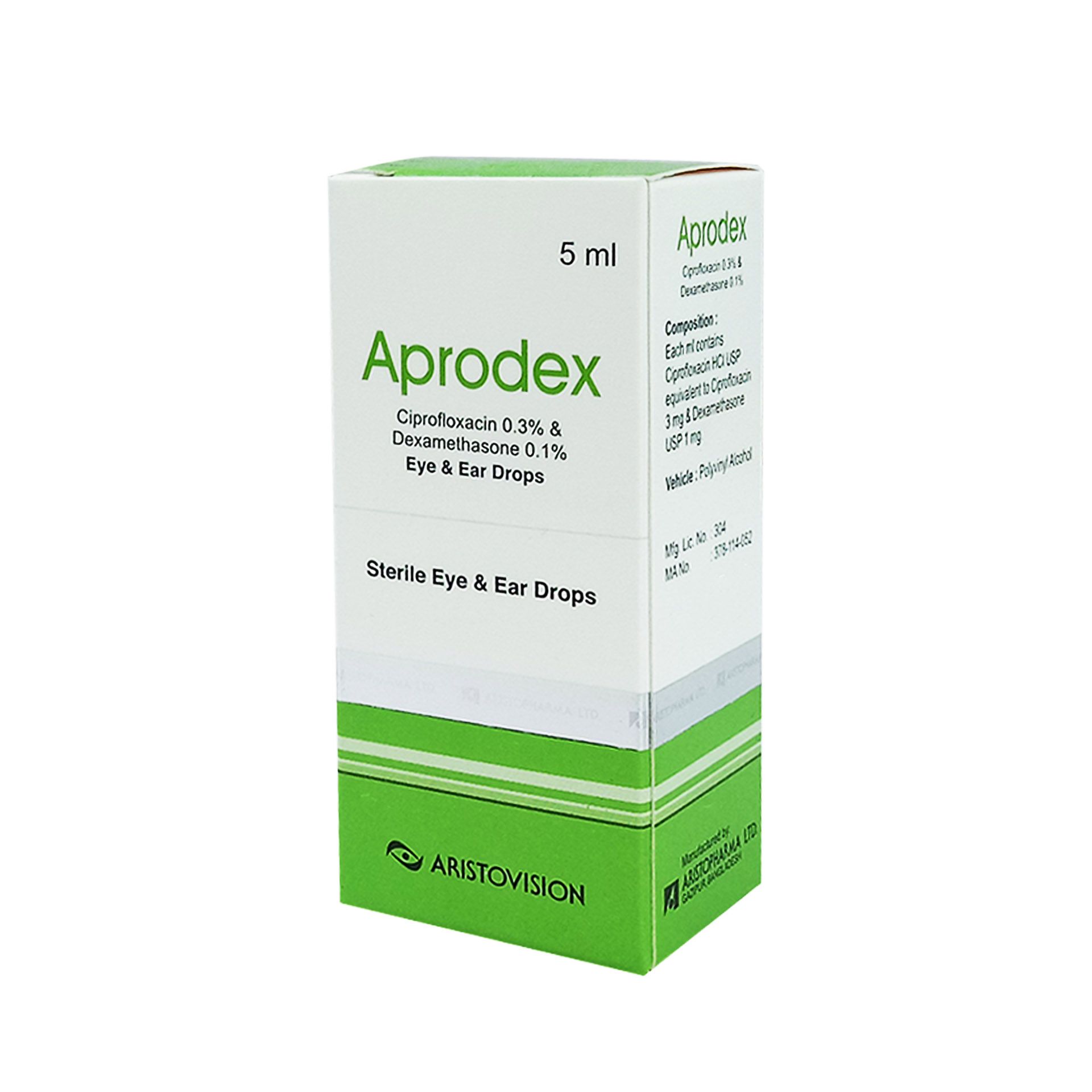 Aprodex 0.3%+0.1% Eye/Ear Drops