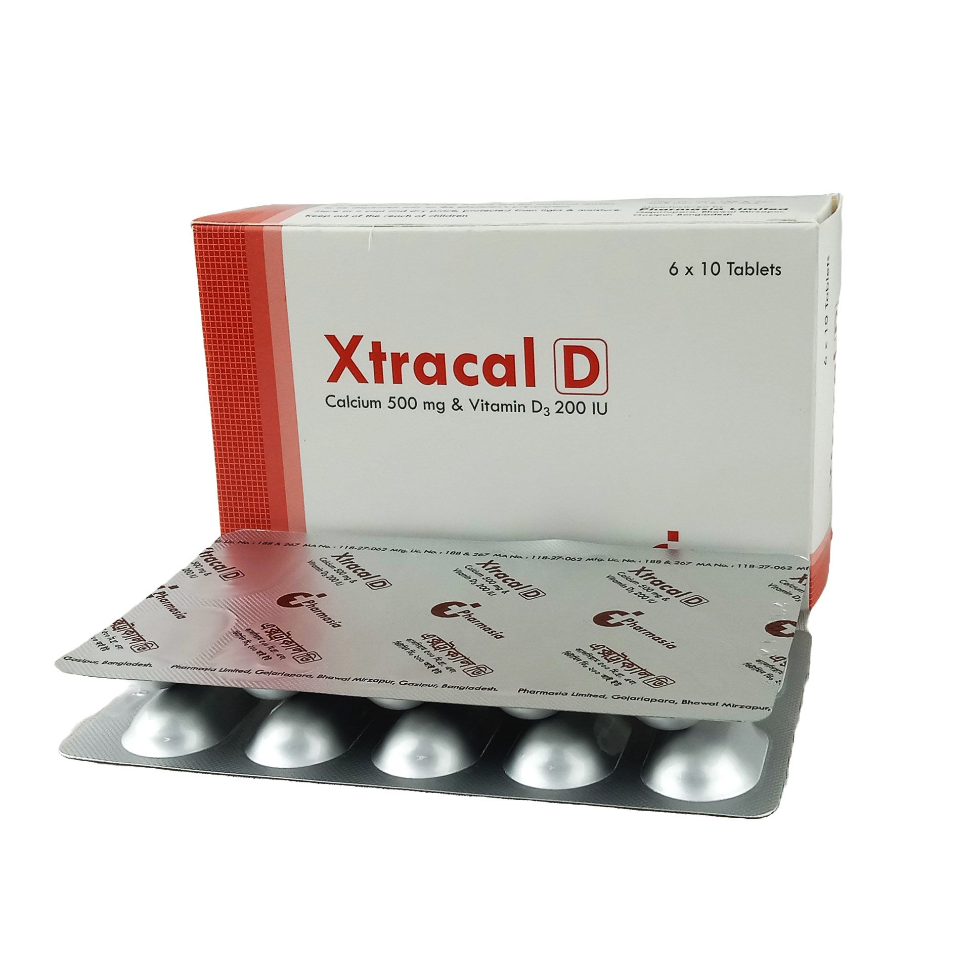 Xtracal-D 500mg+200IU Tablet