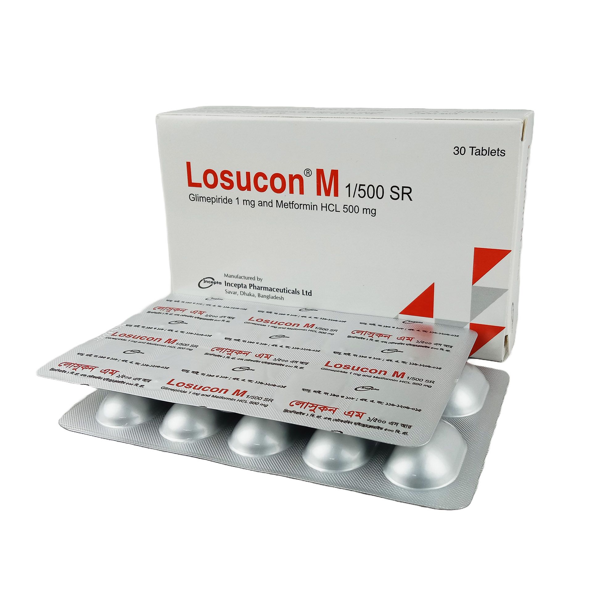 Losucon M 1mg+500mg Tablet