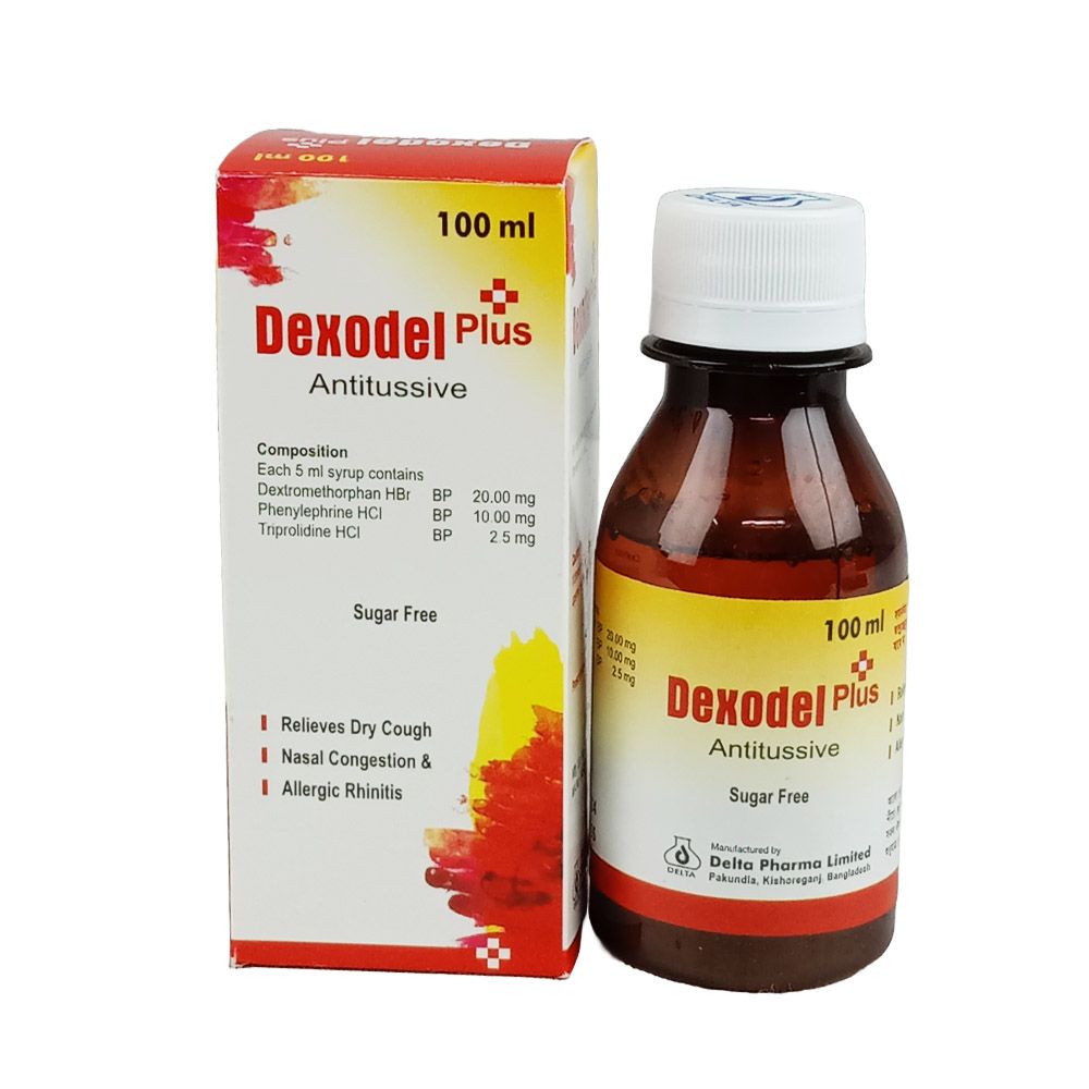 Dexodel Plus 10mg+30mg+1.25mg/5ml Syrup