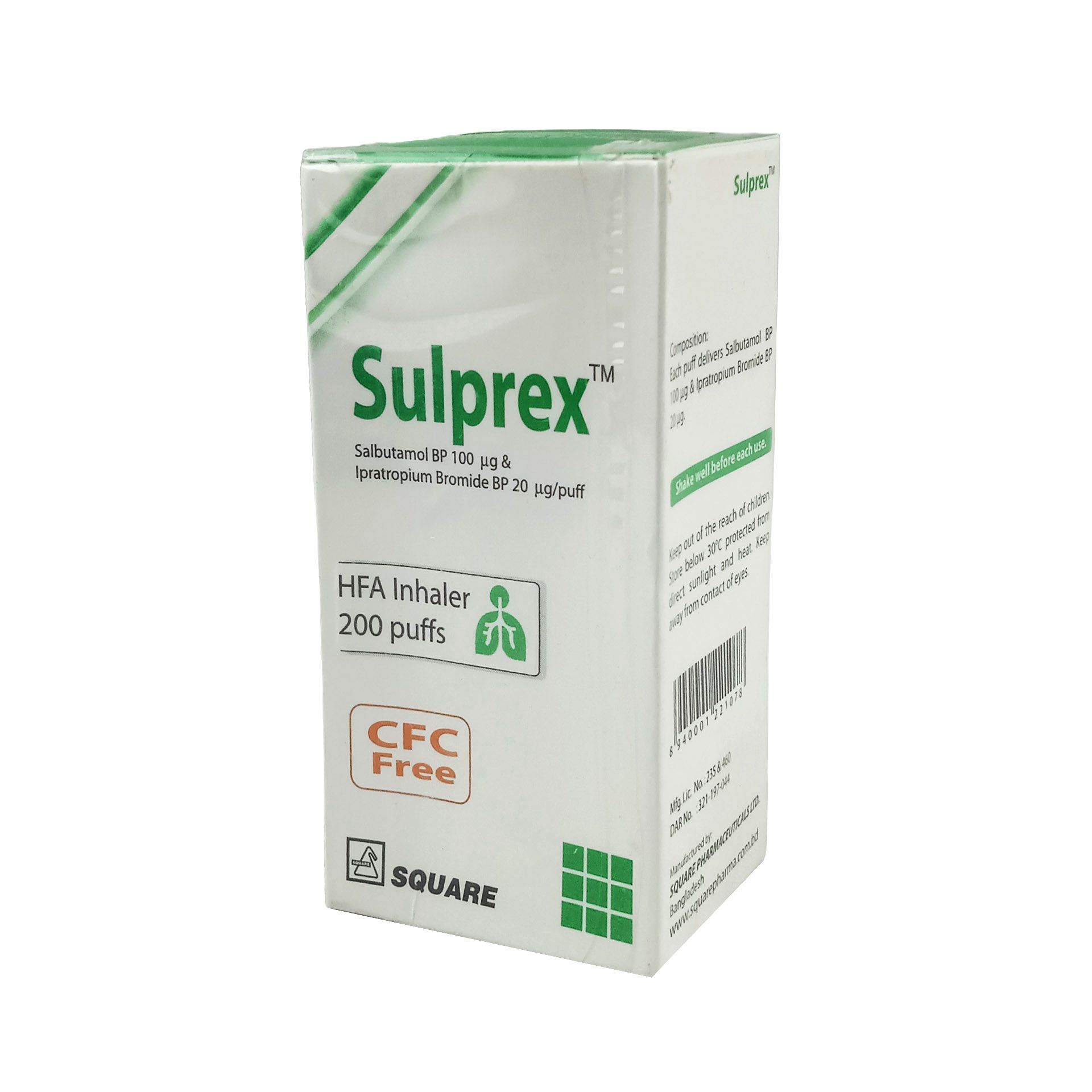 Sulprex HFA Inhaler 20mcg+100mcg/puff Inhaler