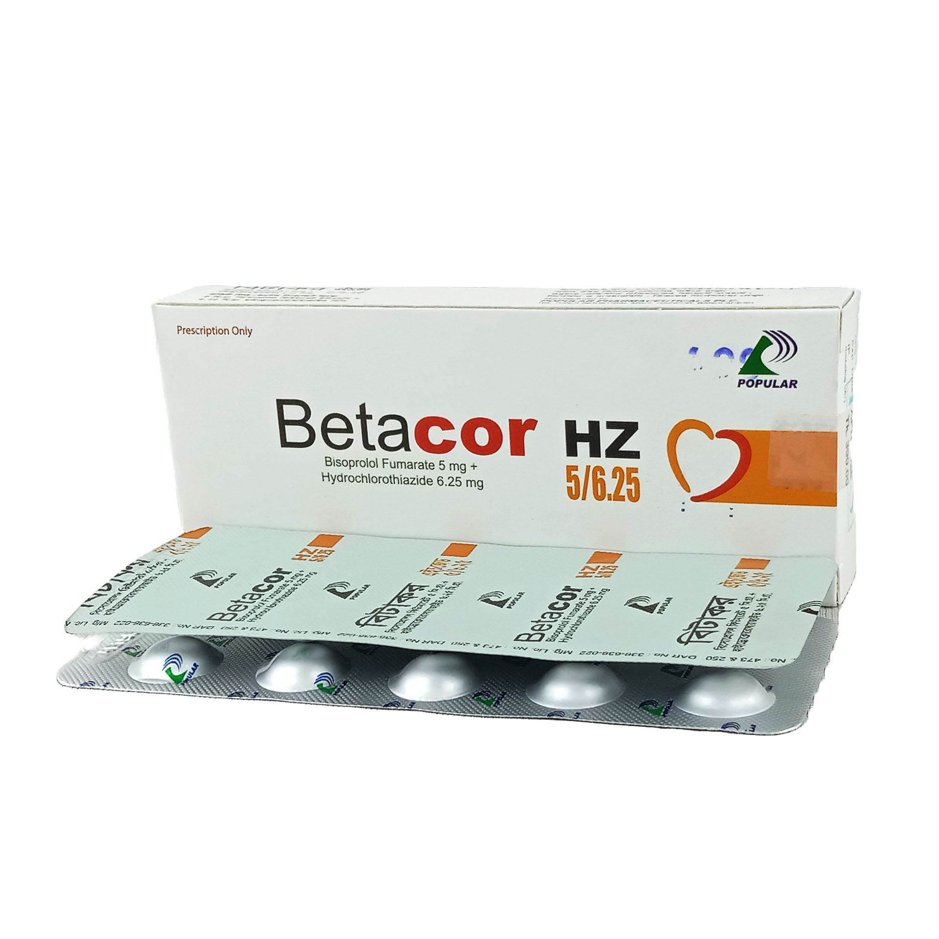 Betacor HZ 5mg+6.25mg Tablet