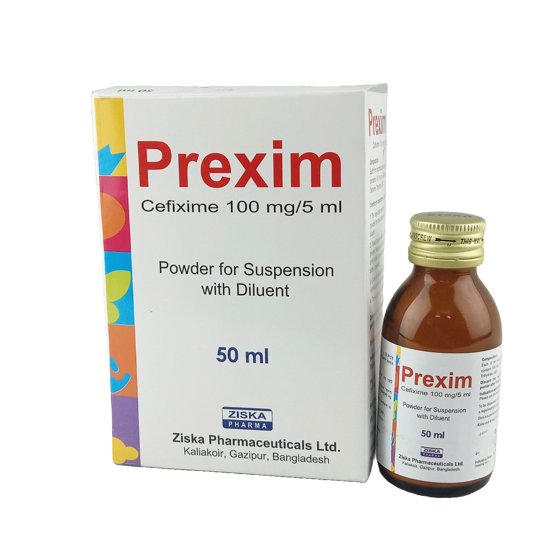 Prexim 100mg/5ml Powder for Suspension