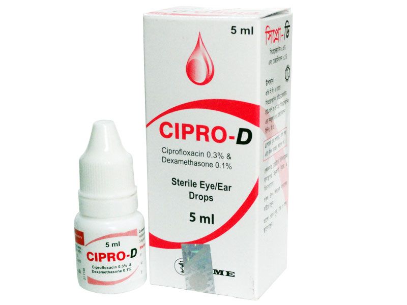 Cipro-D 0.3%+0.1% Eye/Ear Drops