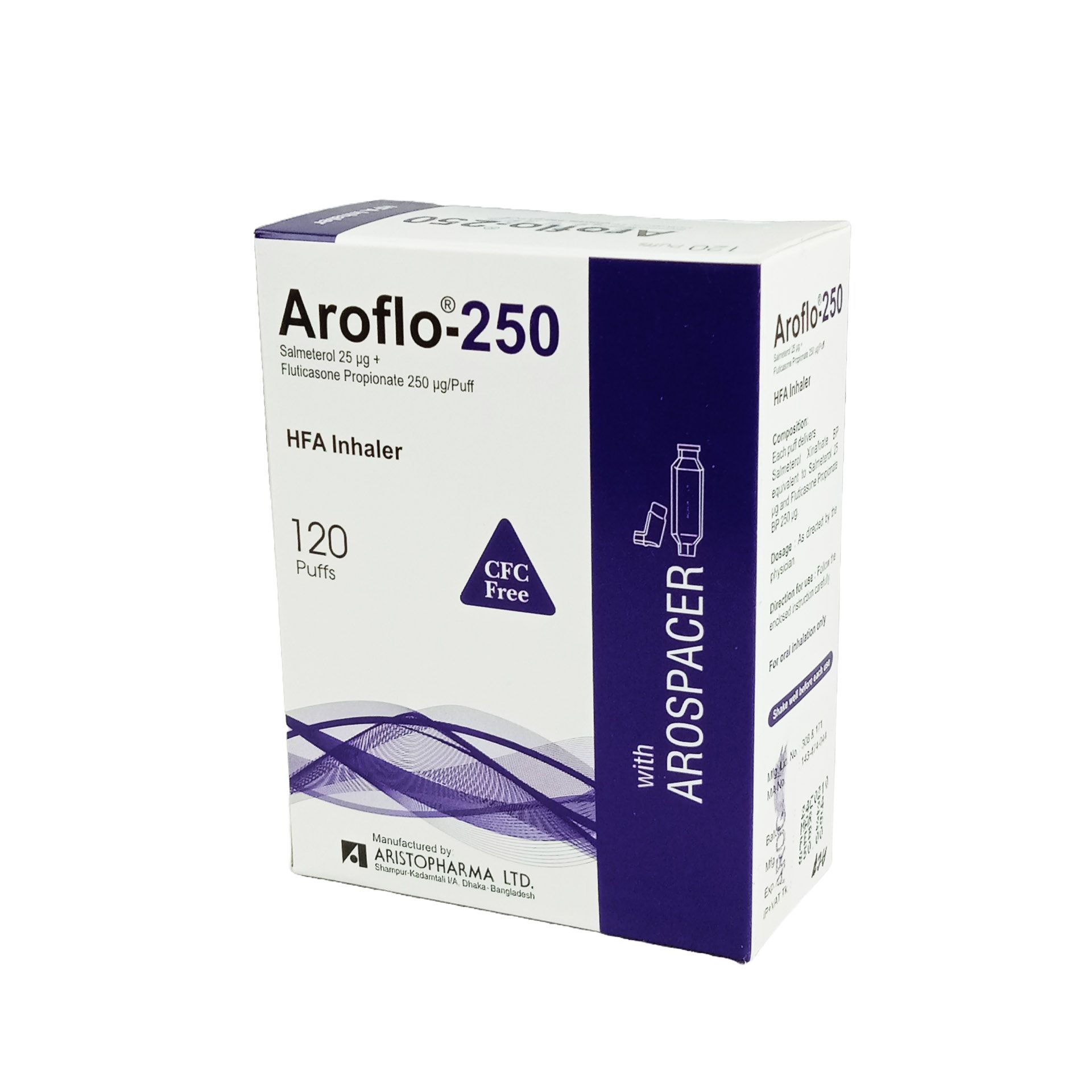 Aroflo 250 HFA 25mcg+250mcg Inhaler