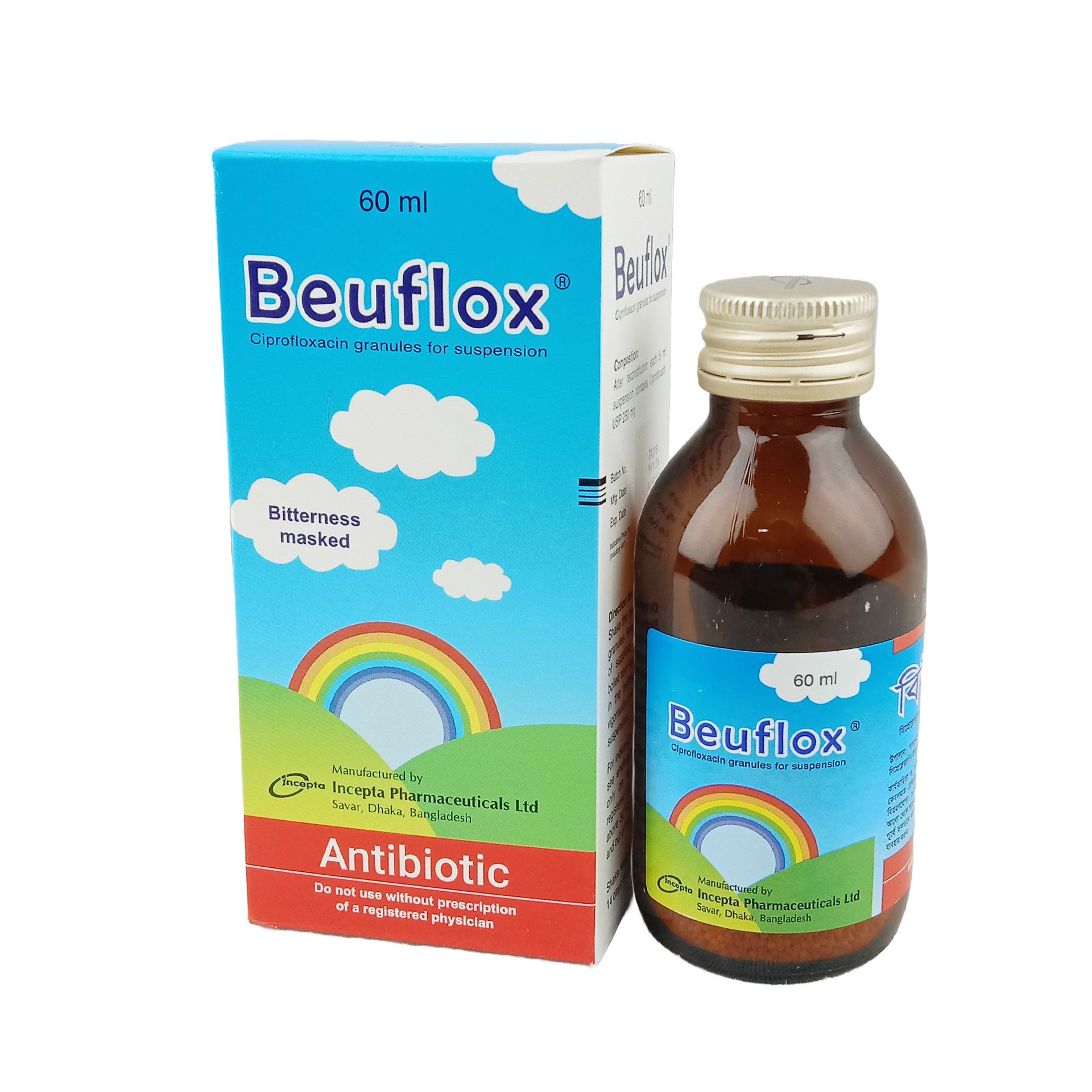 Beuflox Susp 250mg/5ml Powder for Suspension