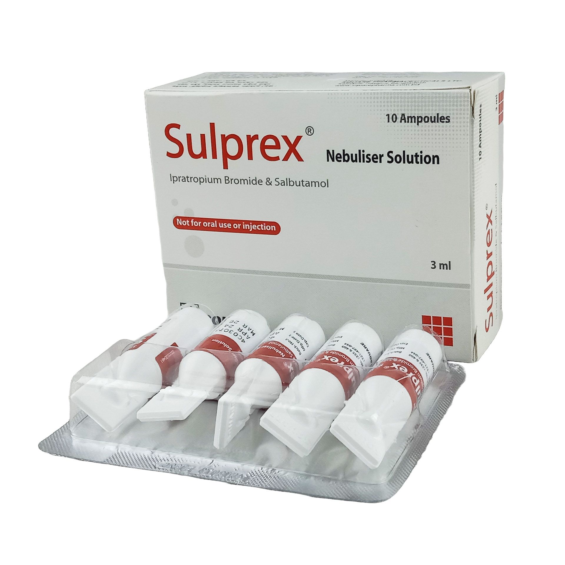 Sulprex Nebuliser Solution 500mcg+2.5mg/3ml Nebuliser Solution