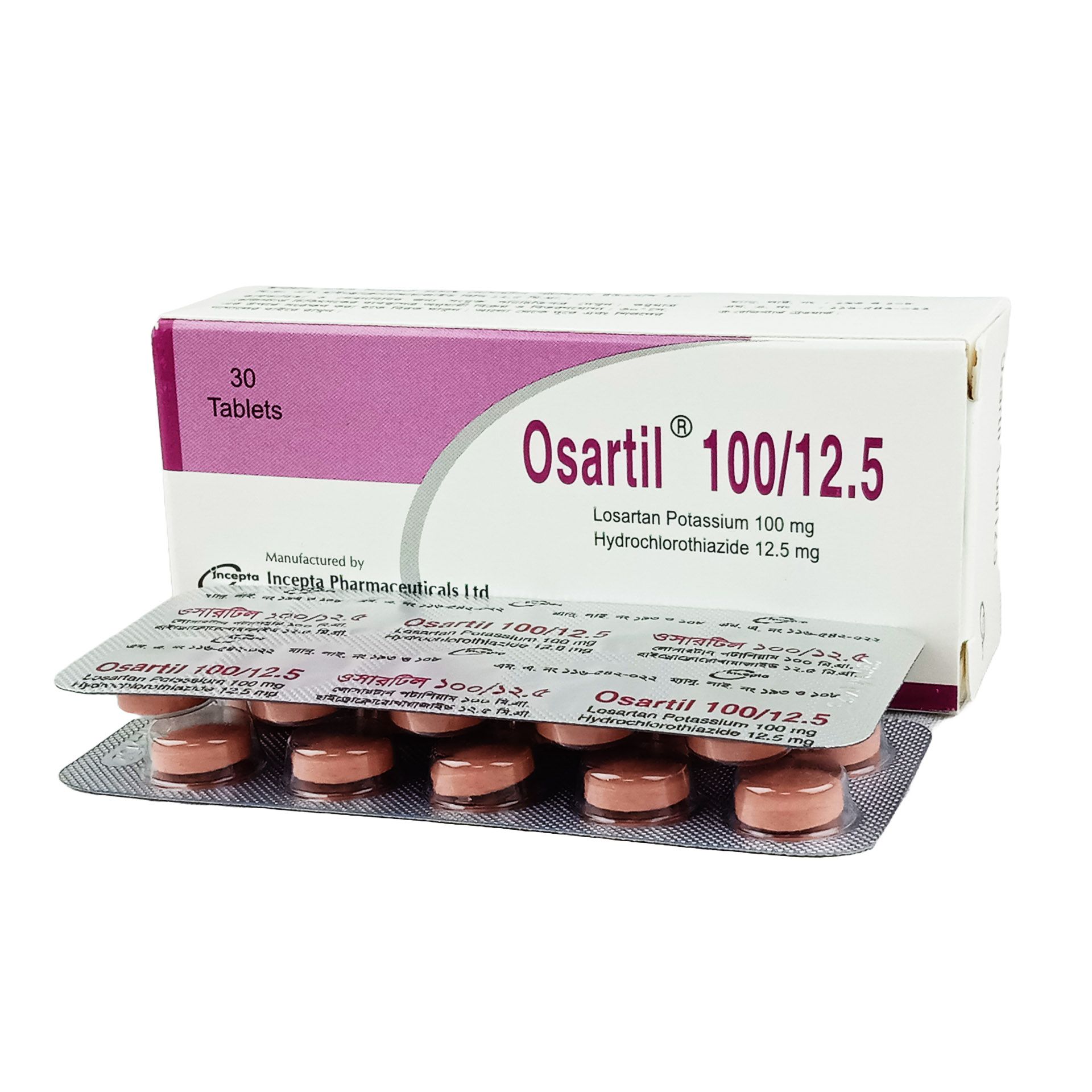 Osartil  100/12.5 12.5mg+100mg Tablet
