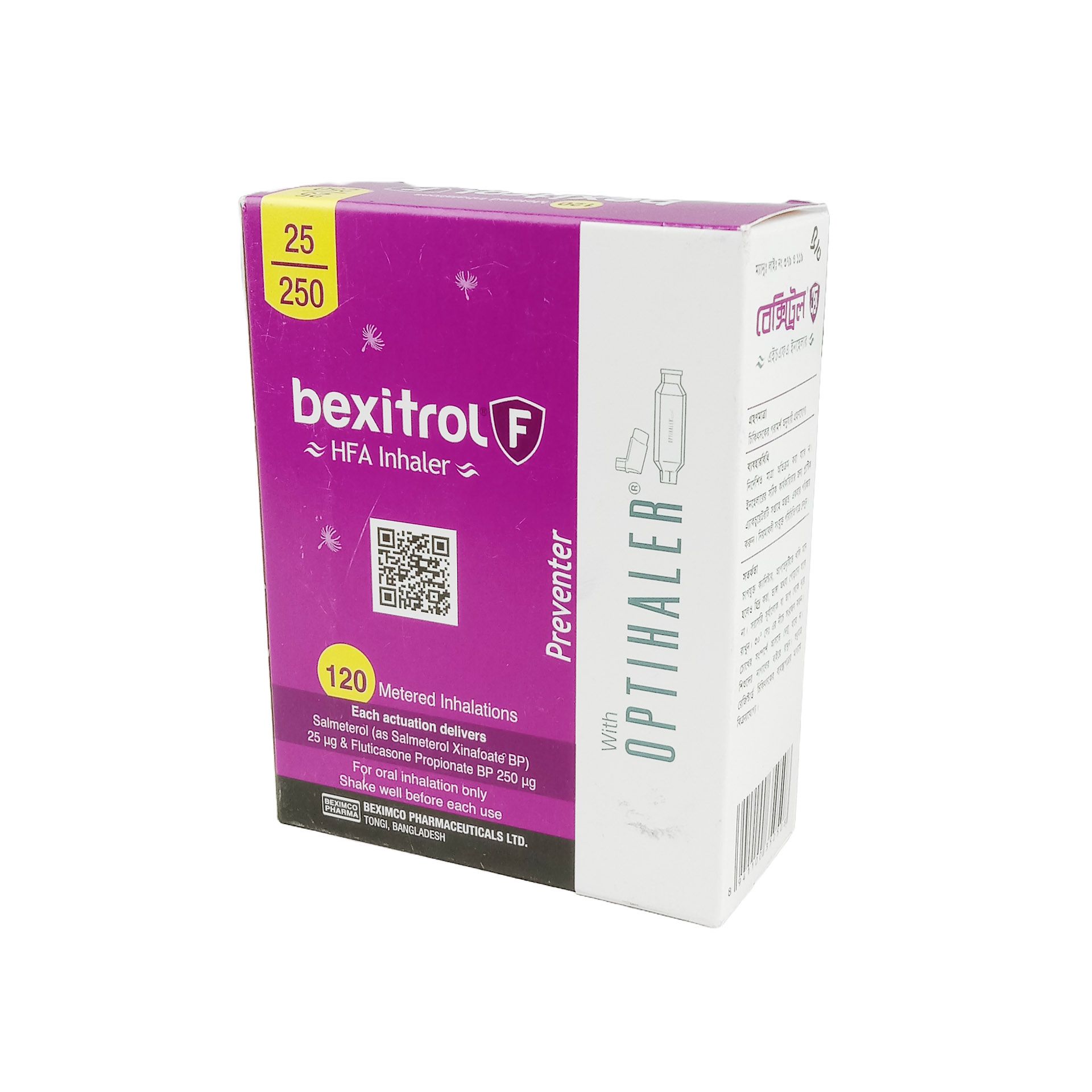 Bexitrol F 25/250 HFA 25mcg+250mcg/puff Inhaler