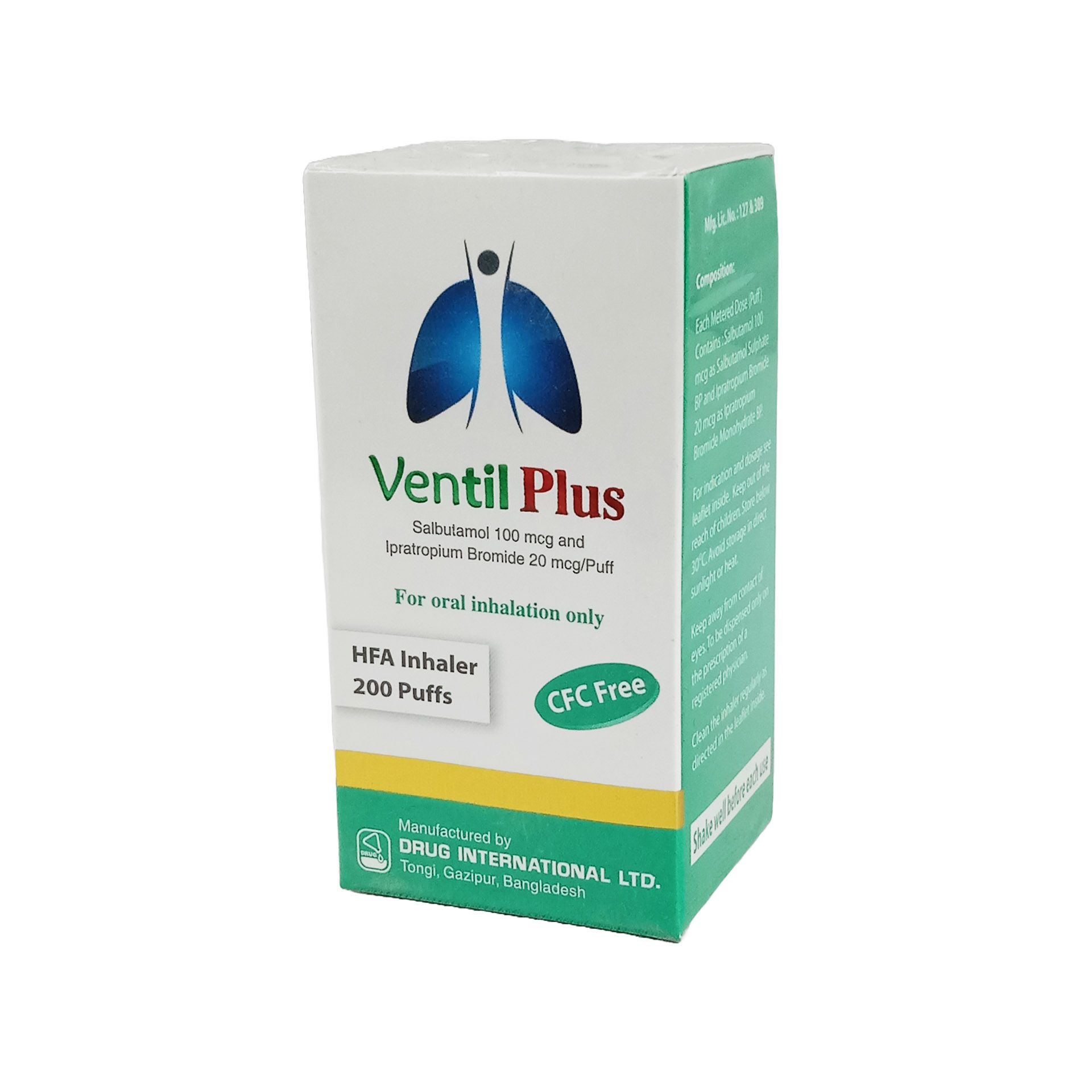 Ventil Plus HFA 20mcg+100mcg/puff Inhaler
