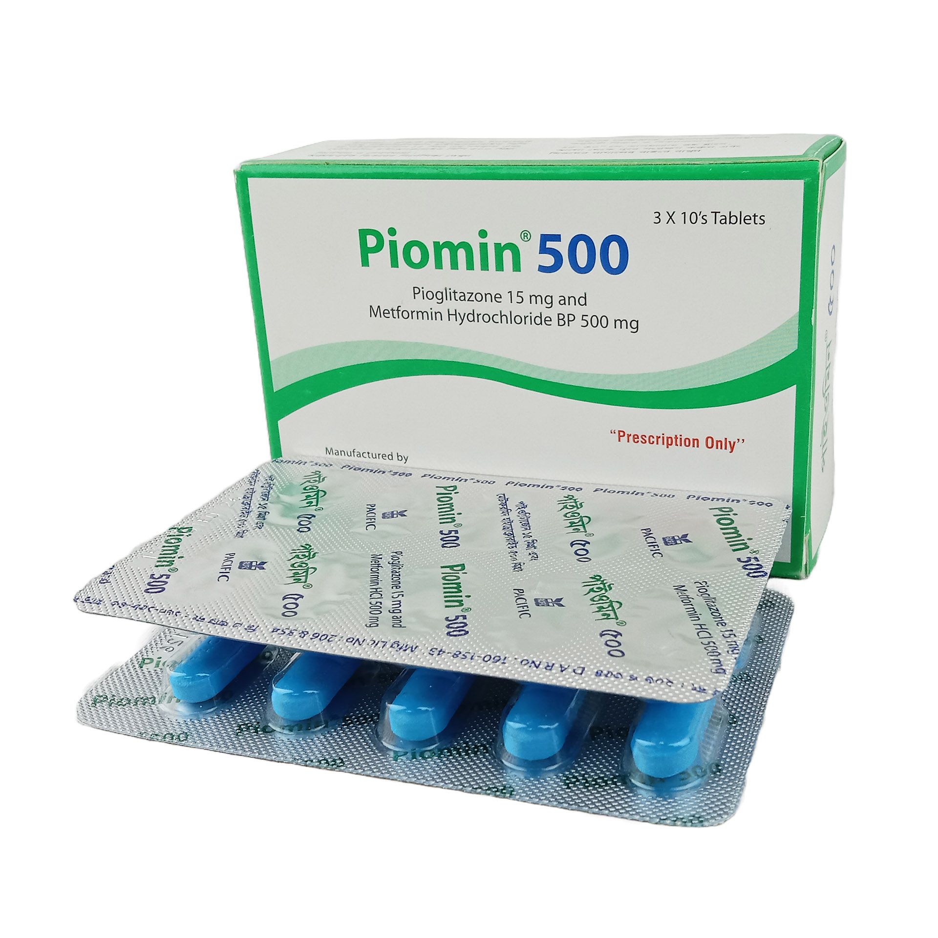 Piomin 500mg+15mg Tablet