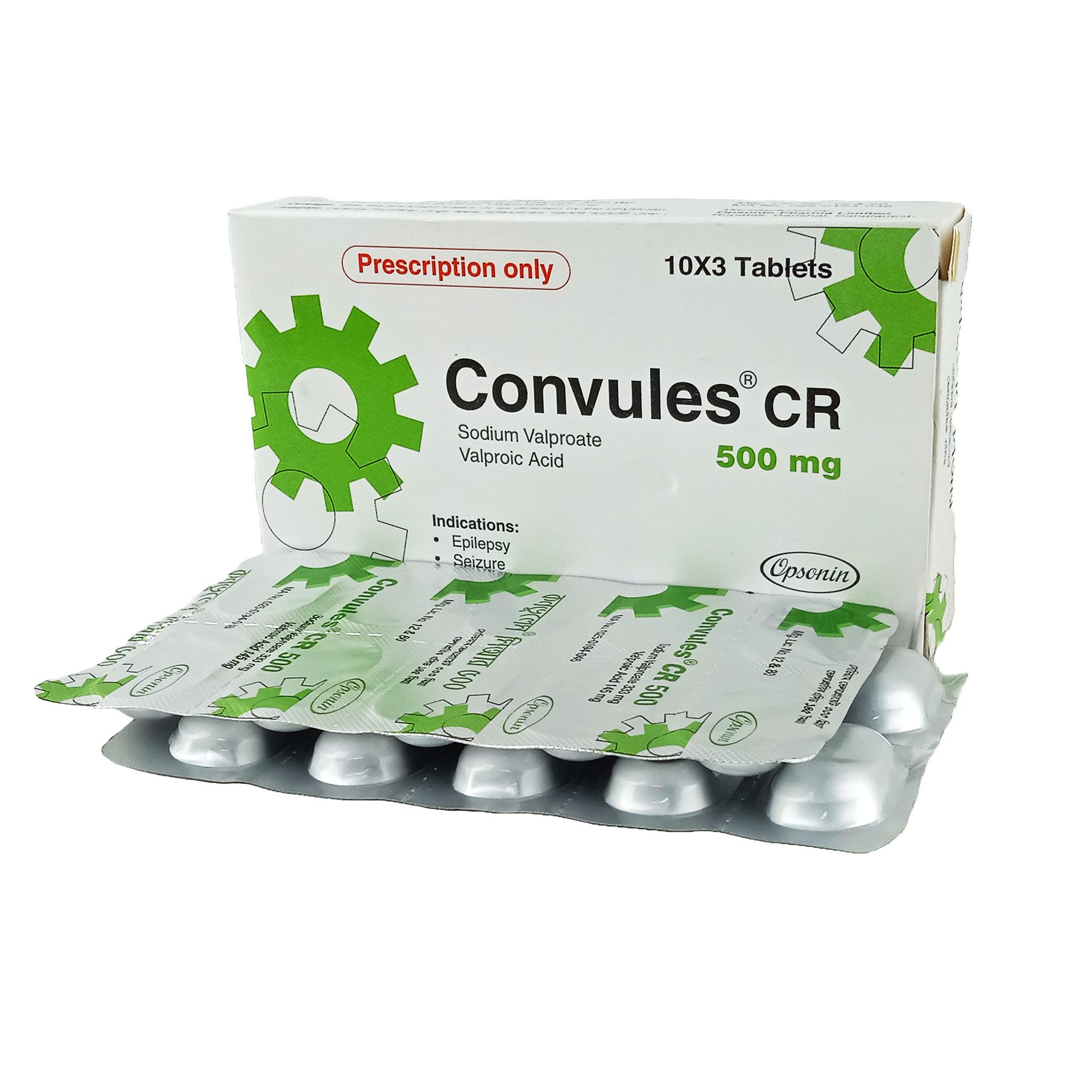 Convules CR 500mg Tablet