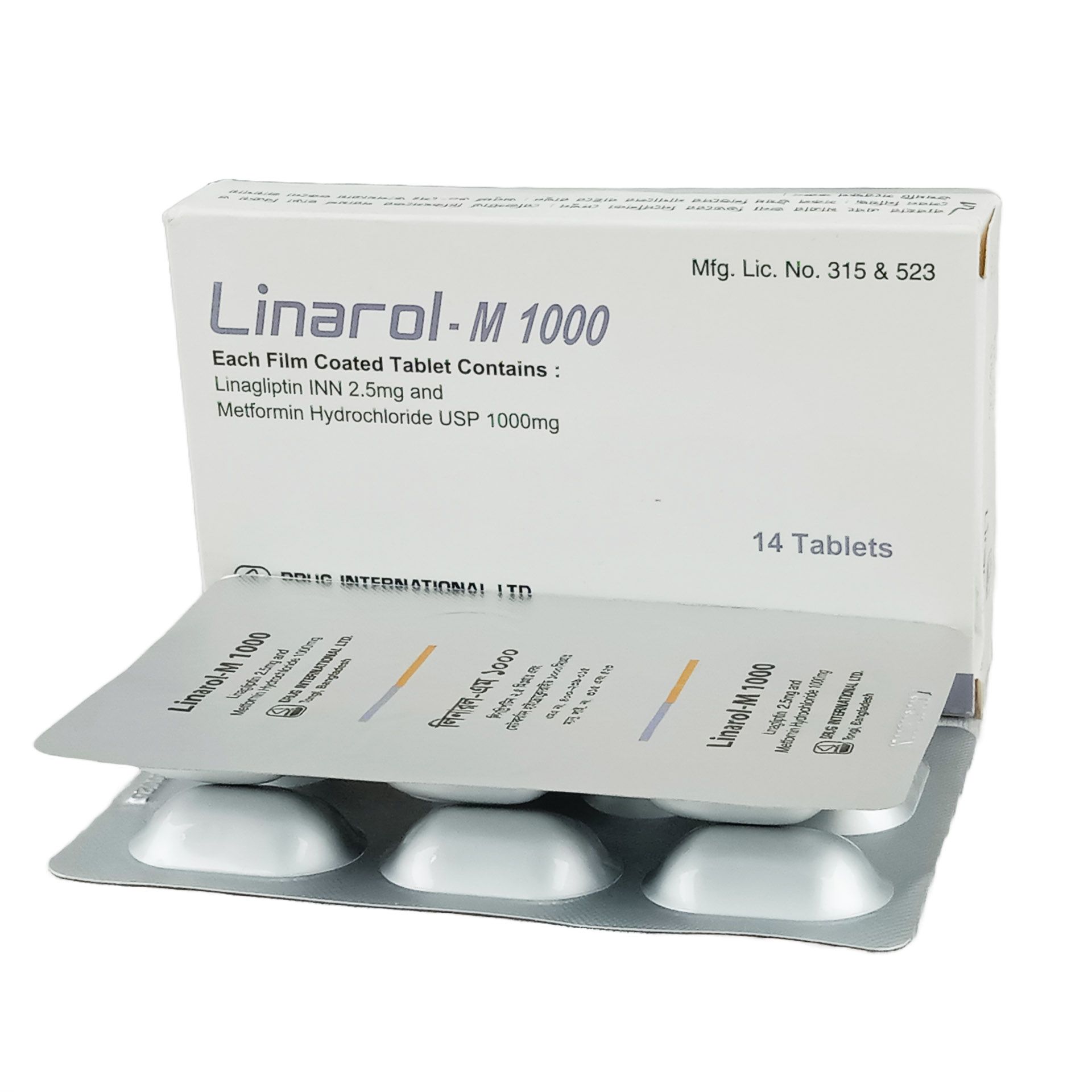 Linarol M 1000 2.5mg+1000mg Tablet