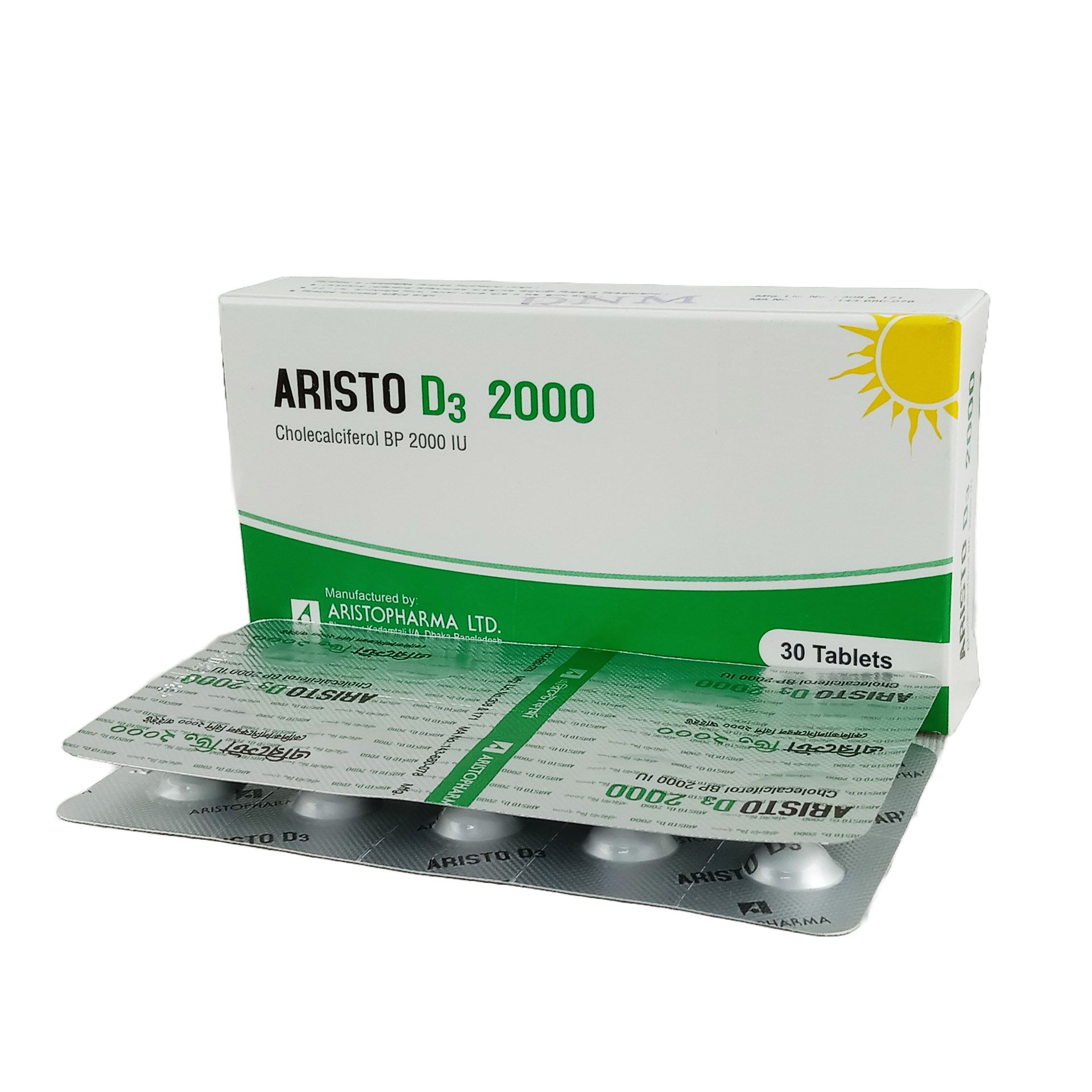 Aristo D3 2000 2000IU Tablet
