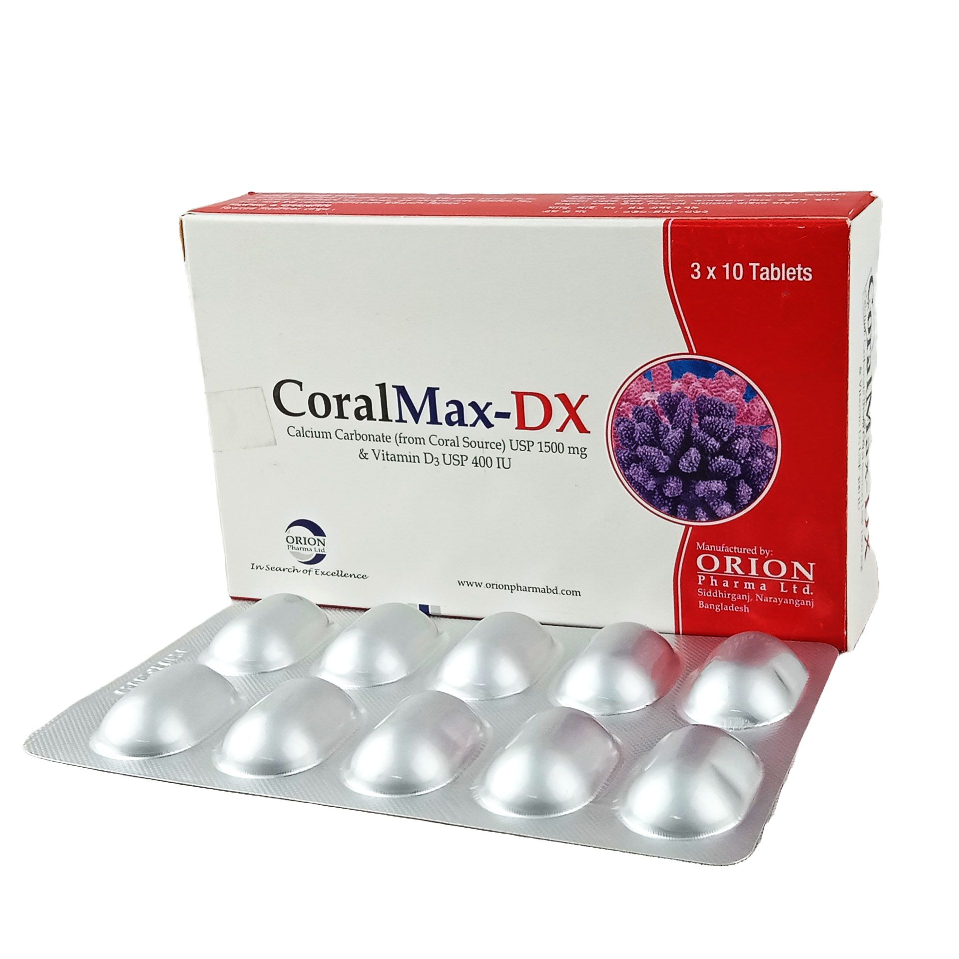 Coralmax-DX 600mg+400IU Tablet