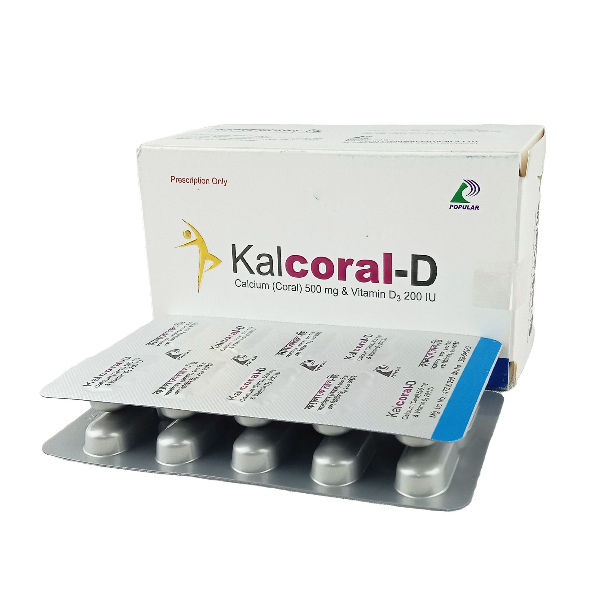 Kalcoral-D 500mg+200IU Tablet