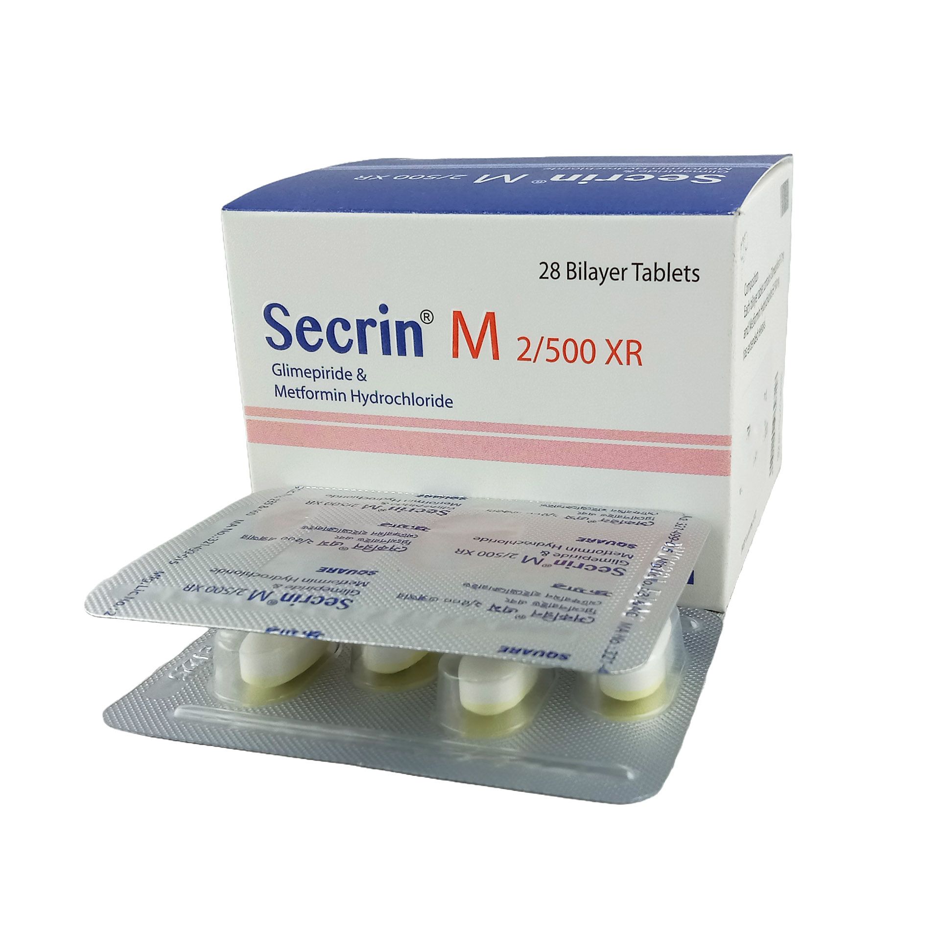 Secrin M 2/500 XR 2mg+500mg Tablet